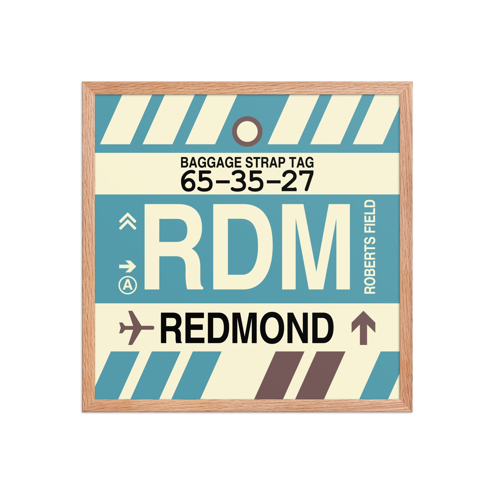 RDM Redmond Framed Print • Jet Age Baggage Tag Design • YHM Designs - Image 10