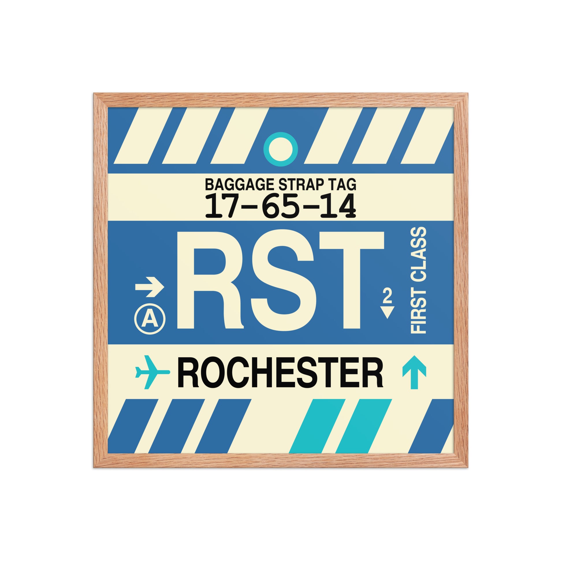 RST Rochester Framed Print • Jet Age Baggage Tag Design • YHM Designs - Image 10