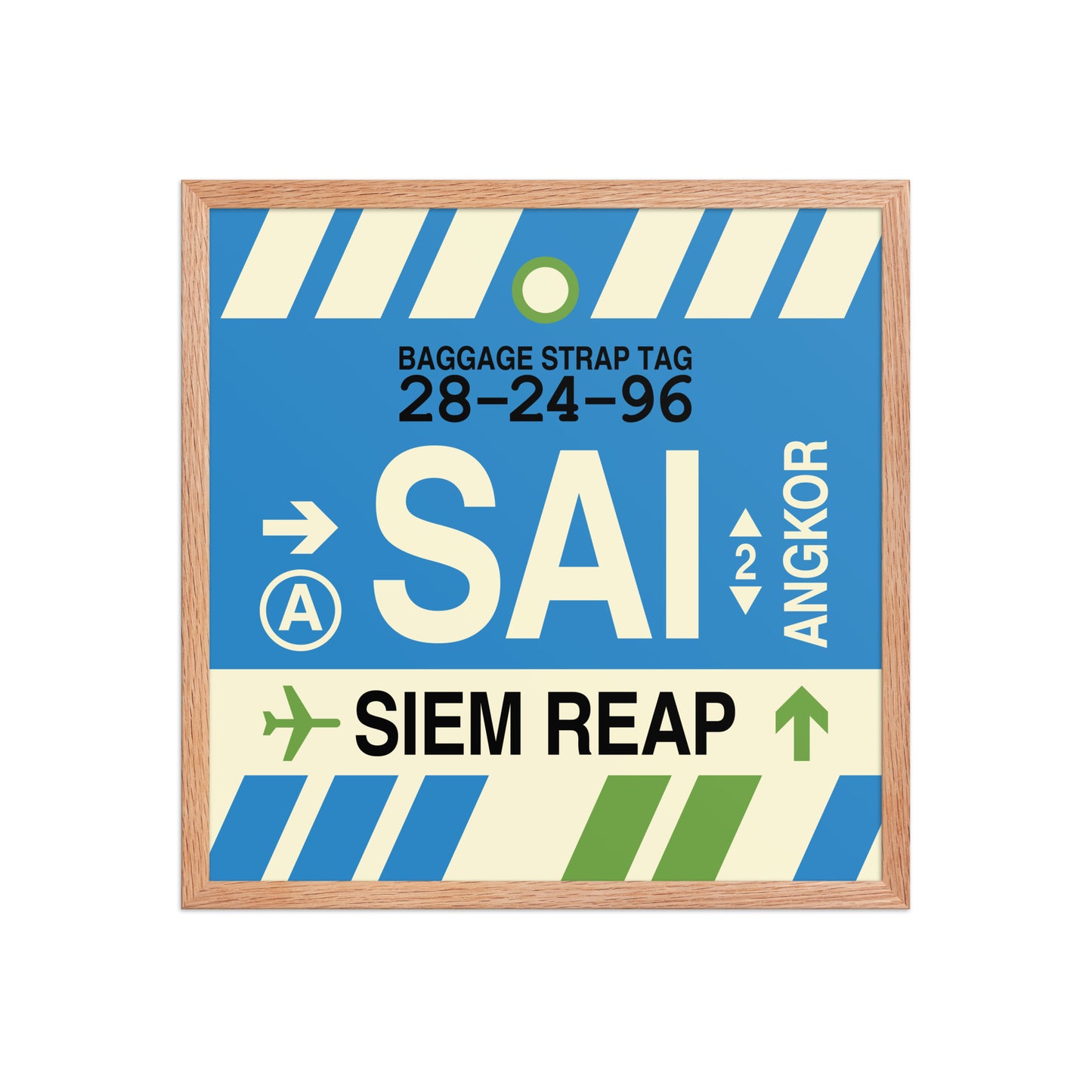SAI Siem Reap-Angkor Framed Print • Jet Age Baggage Tag Design • YHM Designs - Image 10