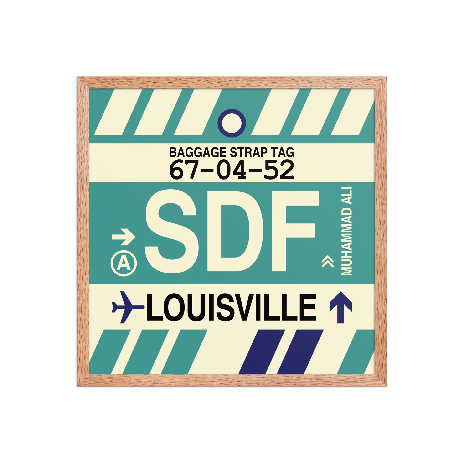 SDF Louisville Framed Print • Jet Age Baggage Tag Design • YHM Designs - Image 10