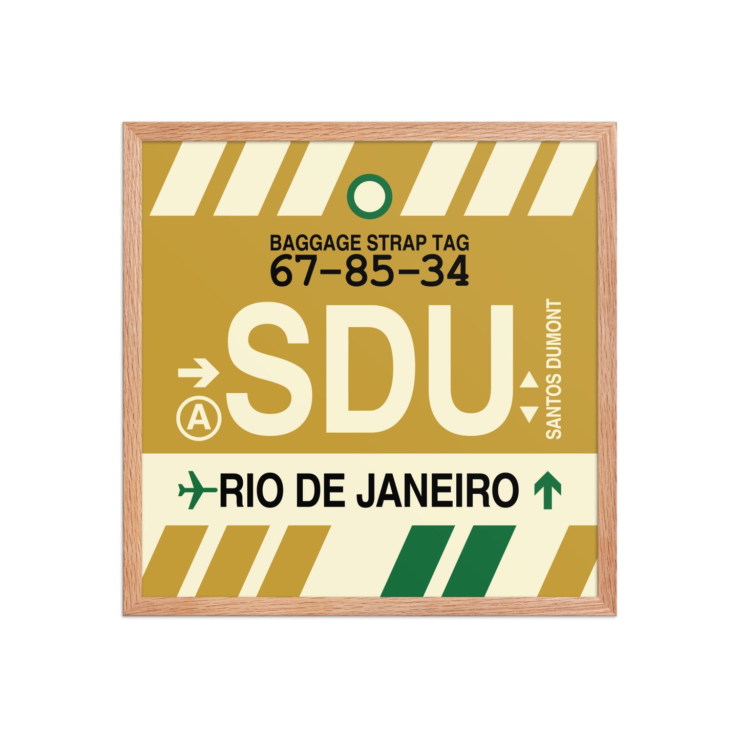 SDU Rio de Janeiro Framed Print • Jet Age Baggage Tag Design • YHM Designs - Image 10
