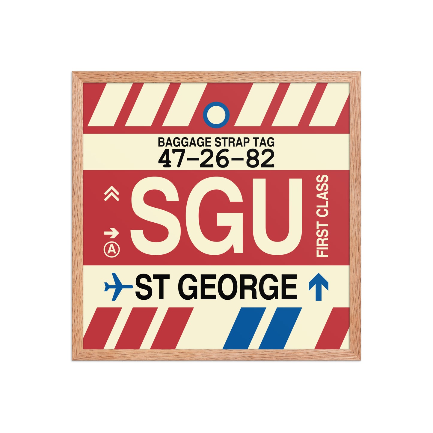 SGU St. George Framed Print • Jet Age Baggage Tag Design • YHM Designs - Image 10
