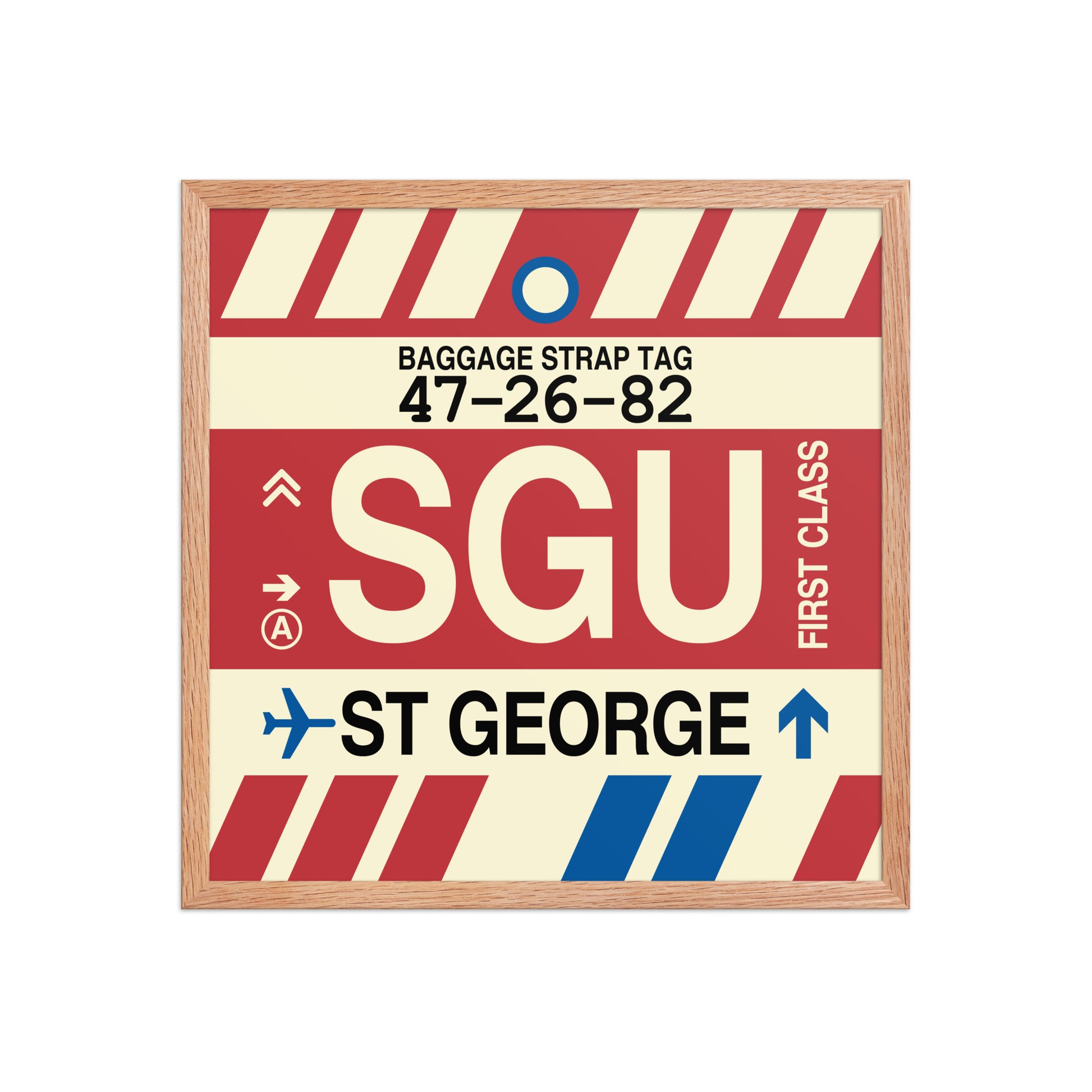 SGU St. George Framed Print • Jet Age Baggage Tag Design • YHM Designs - Image 10
