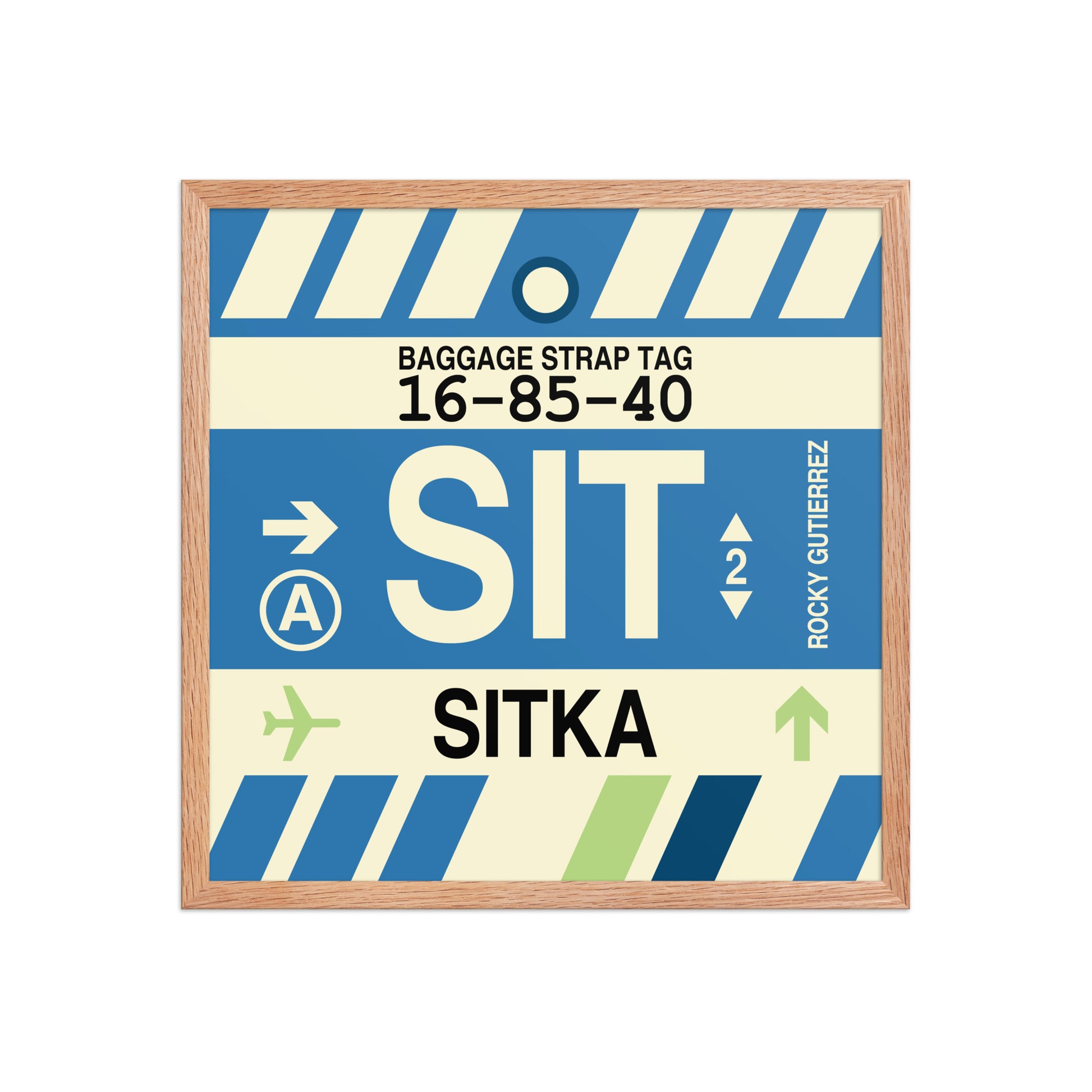 SIT Sitka Framed Print • Jet Age Baggage Tag Design • YHM Designs - Image 10