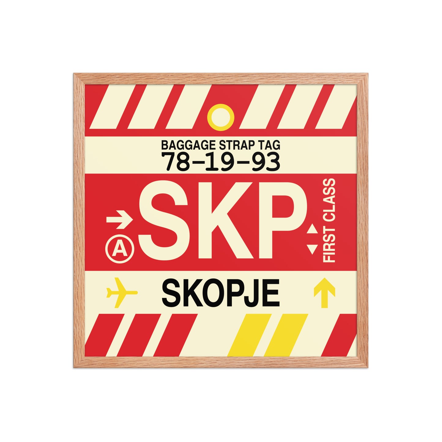 SKP Skopje Framed Print • Jet Age Baggage Tag Design • YHM Designs - Image 10