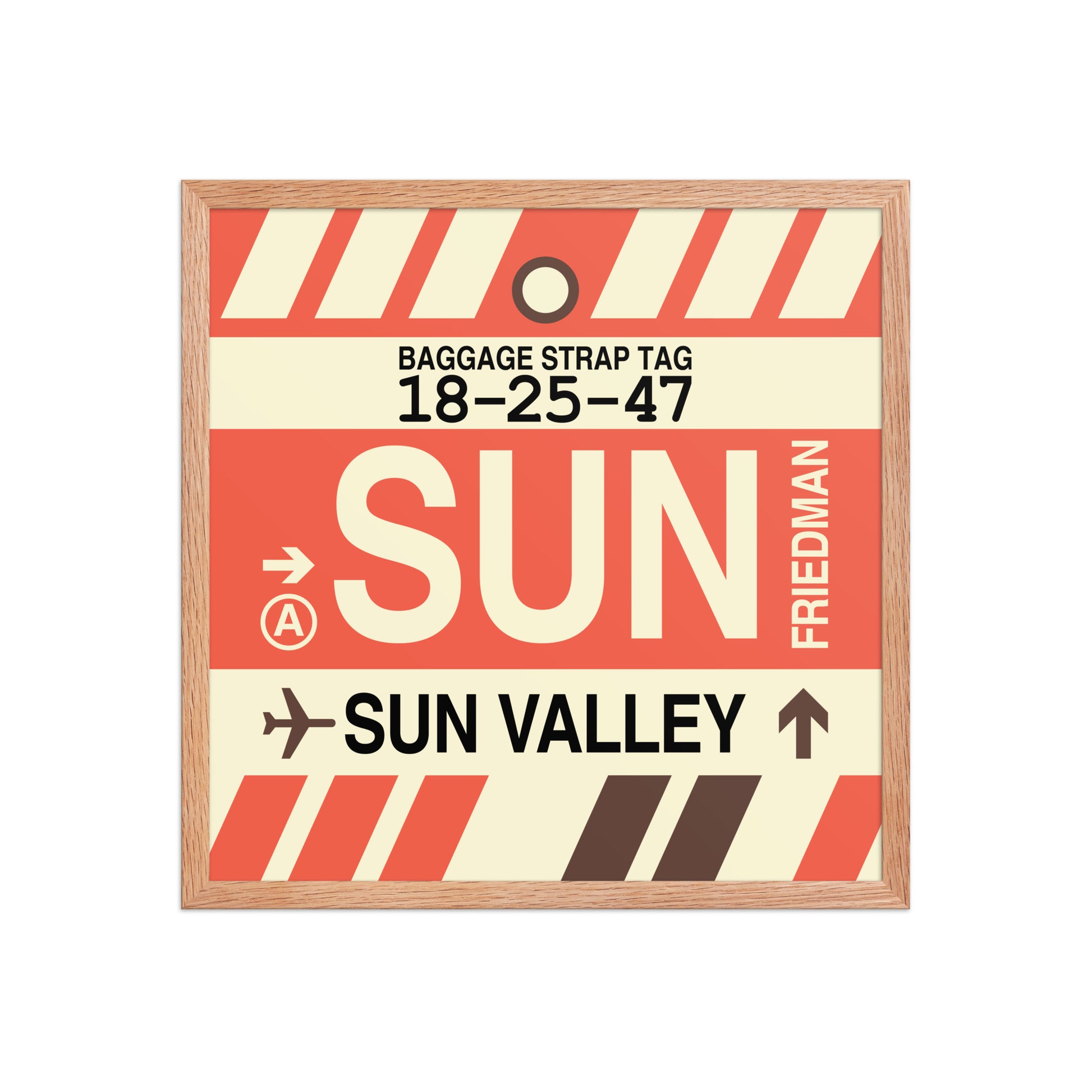 SUN Sun Valley Framed Print • Jet Age Baggage Tag Design • YHM Designs - Image 10