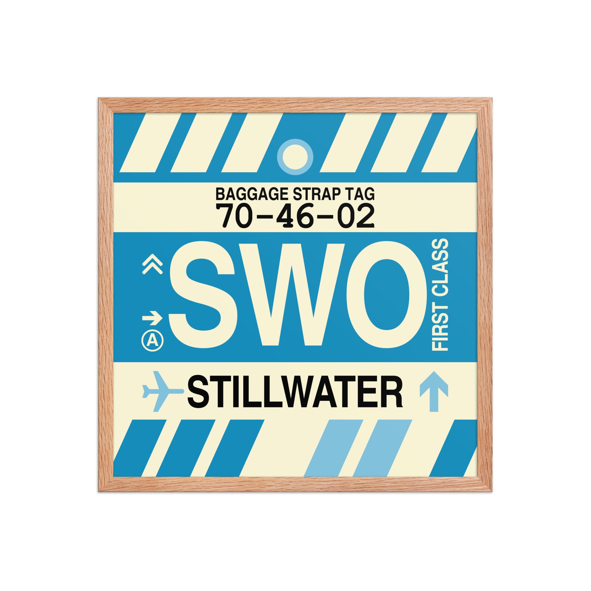SWO Stillwater Framed Print • Jet Age Baggage Tag Design • YHM Designs - Image 10