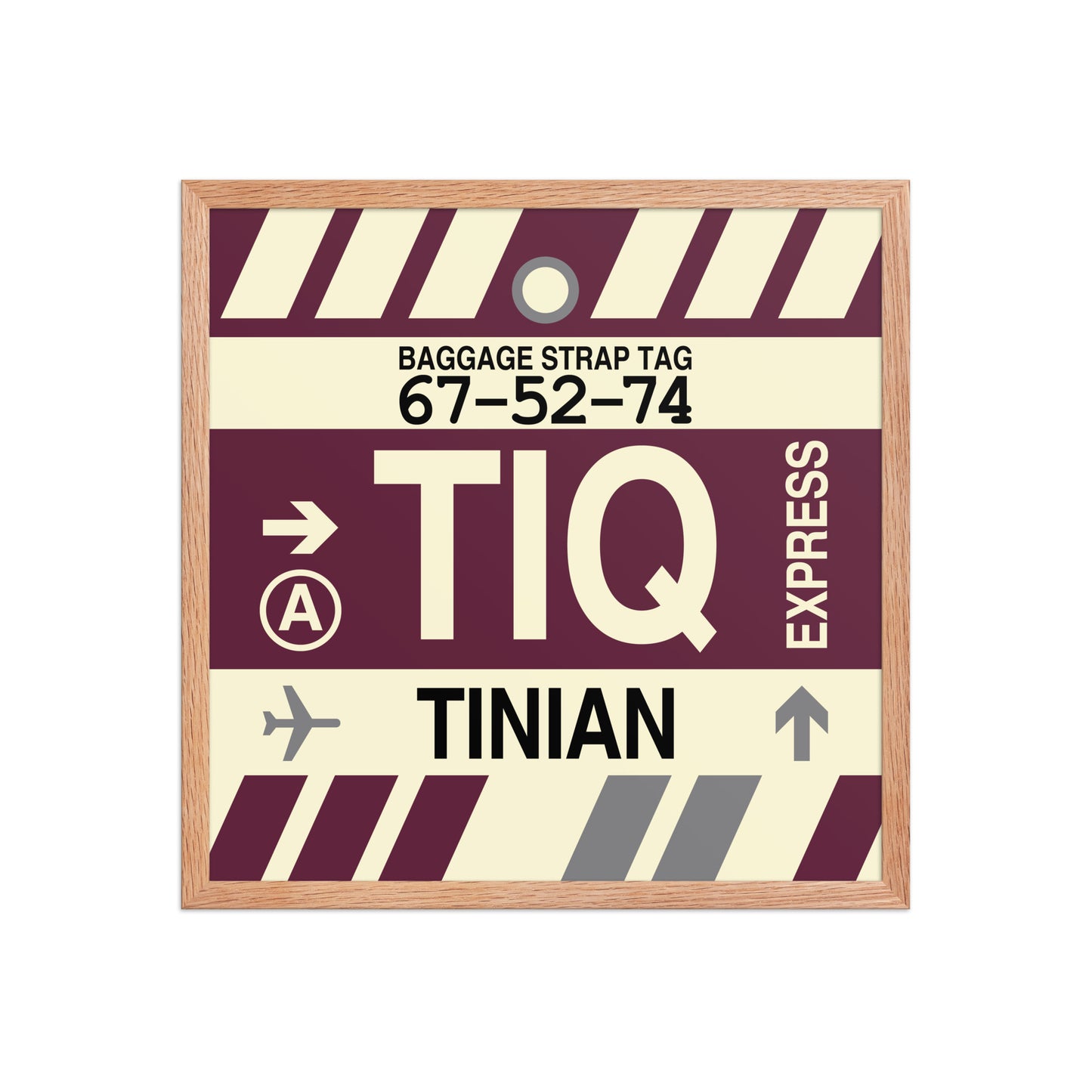 TIQ Tinian Framed Print • Jet Age Baggage Tag Design • YHM Designs - Image 10