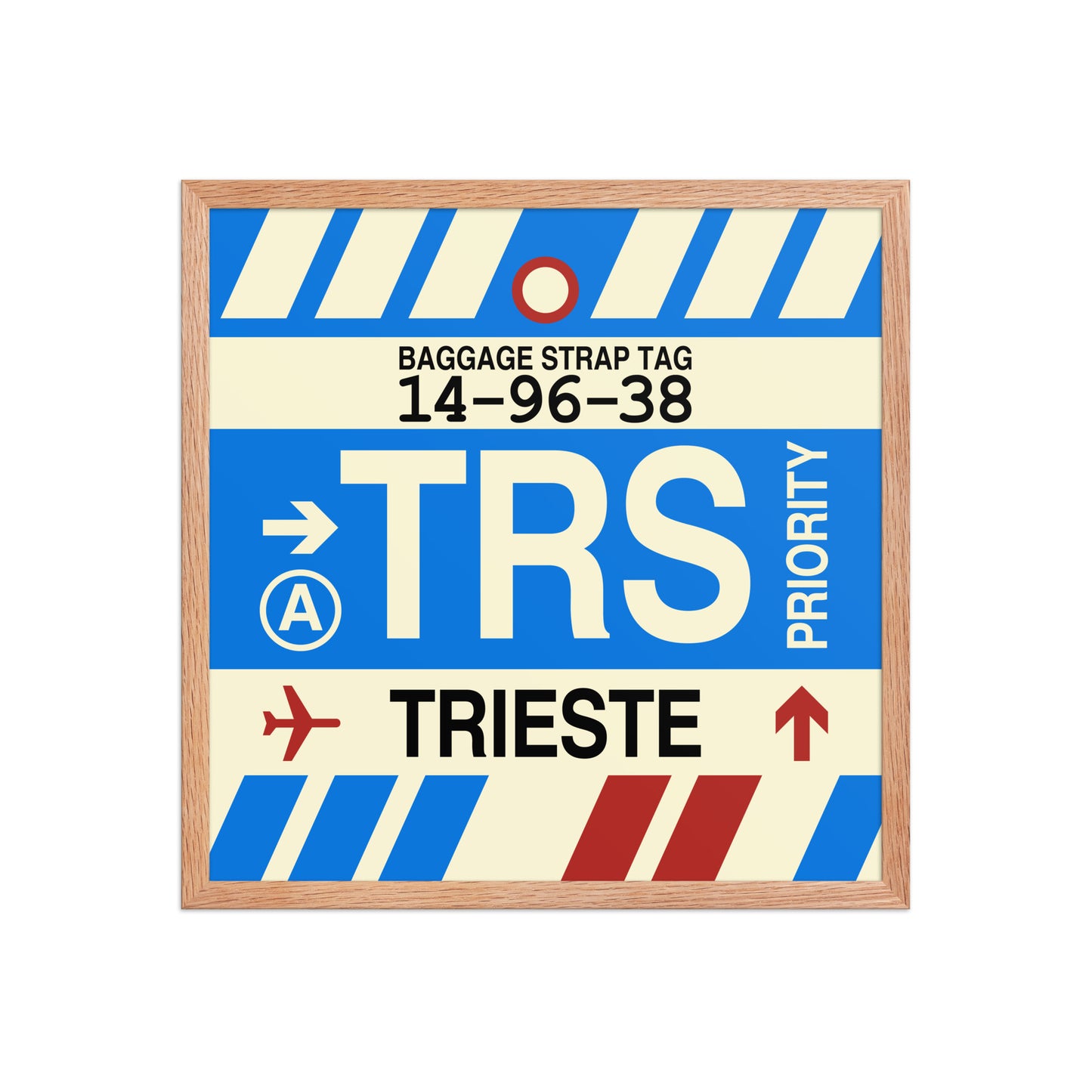 TRS Trieste Framed Print • Jet Age Baggage Tag Design • YHM Designs - Image 10