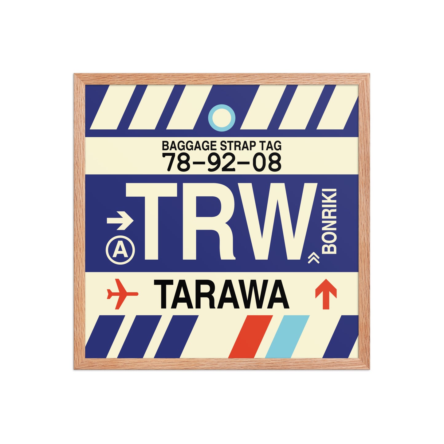 TRW Tarawa Framed Print • Jet Age Baggage Tag Design • YHM Designs - Image 10