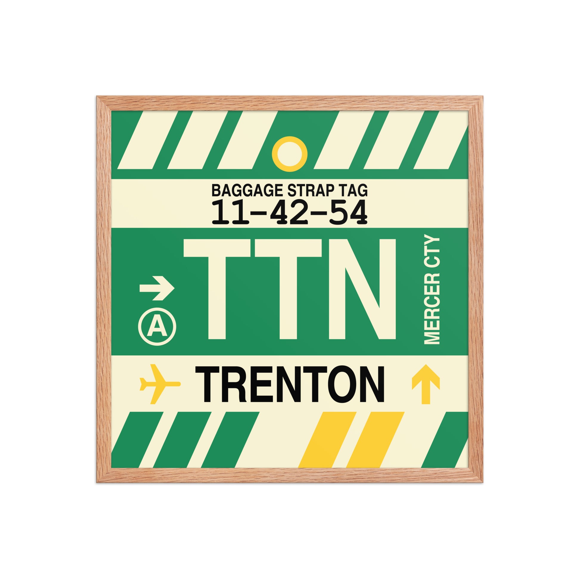 TTN Trenton Framed Print • Jet Age Baggage Tag Design • YHM Designs - Image 10