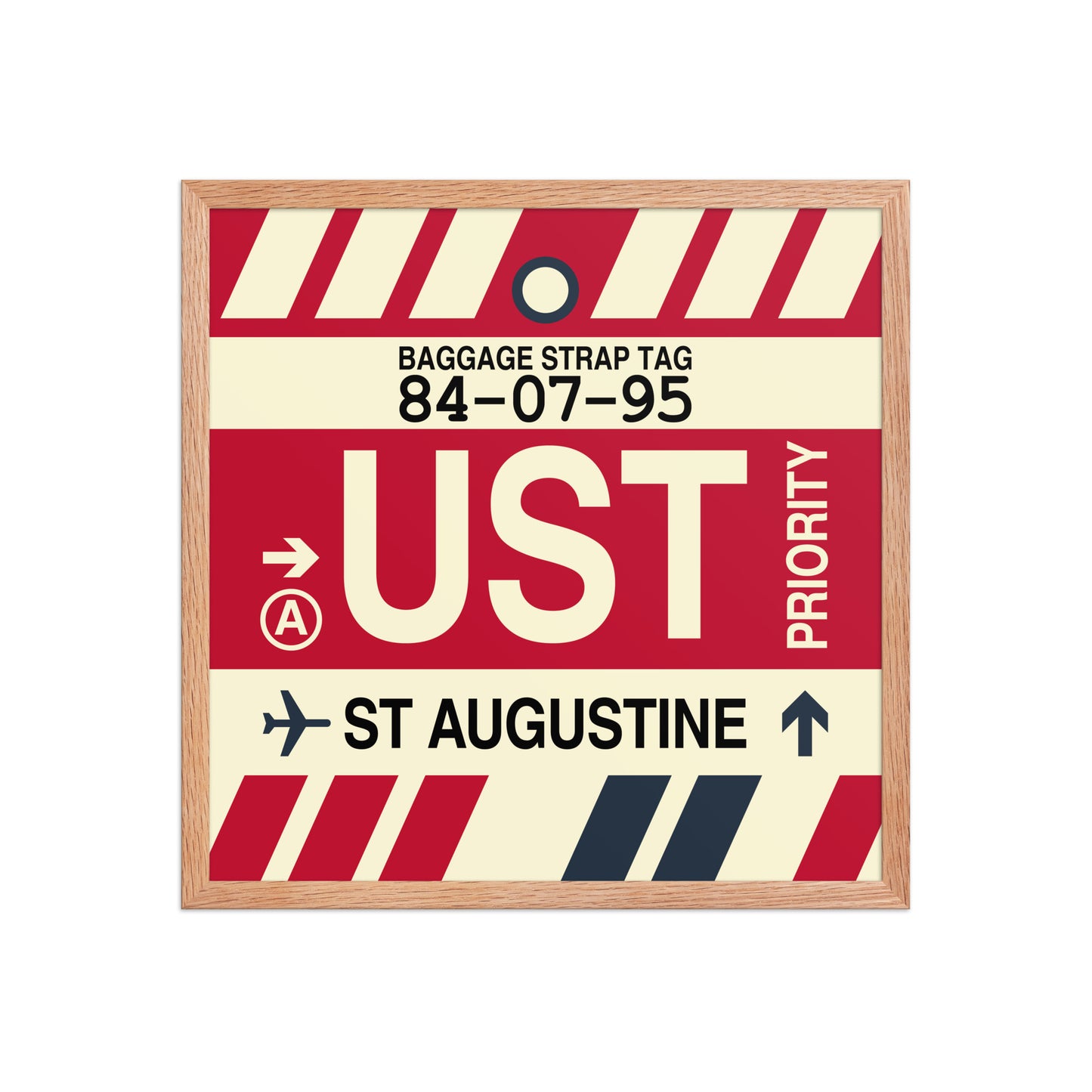 UST St. Augustine Framed Print • Jet Age Baggage Tag Design • YHM Designs - Image 10
