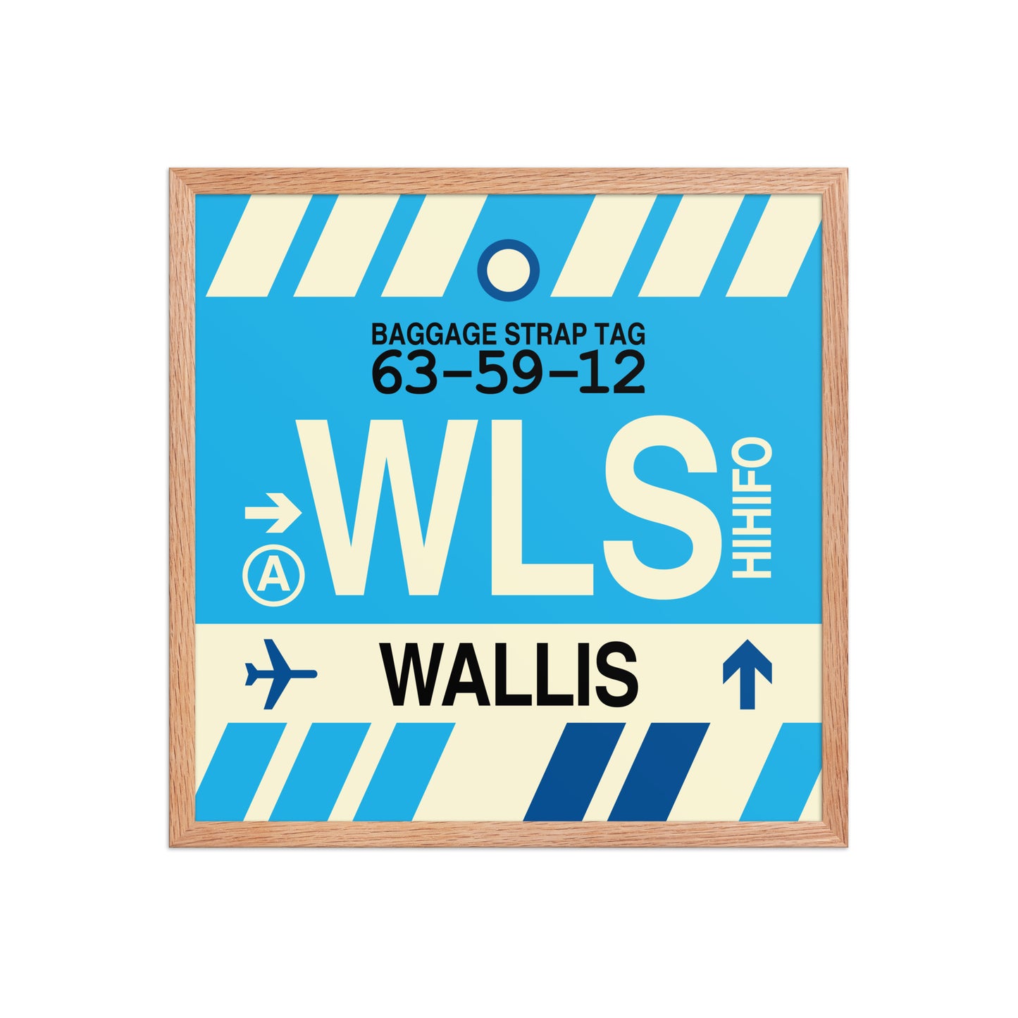 WLS Wallis Island Framed Print • Jet Age Baggage Tag Design • YHM Designs - Image 10