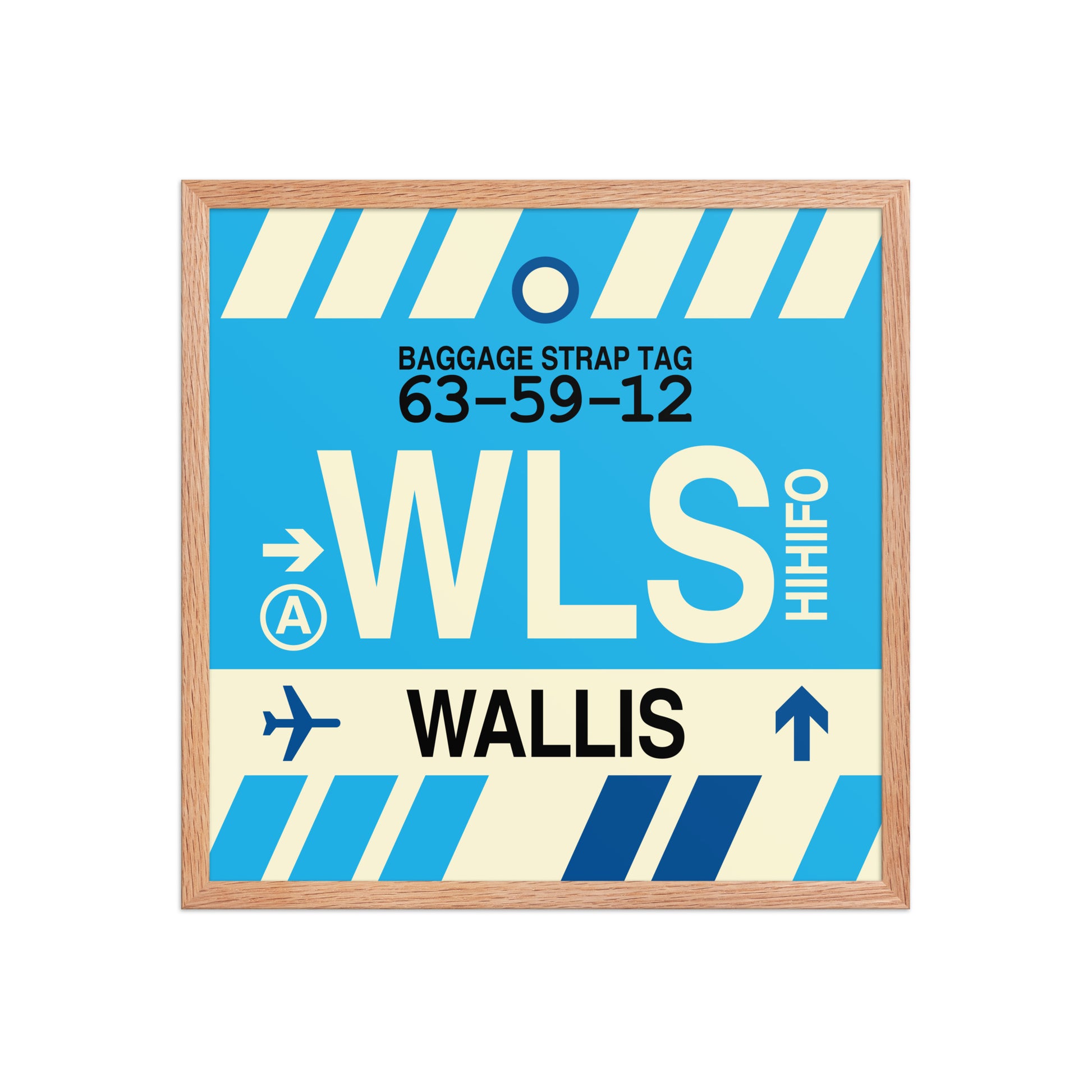 WLS Wallis Island Framed Print • Jet Age Baggage Tag Design • YHM Designs - Image 10