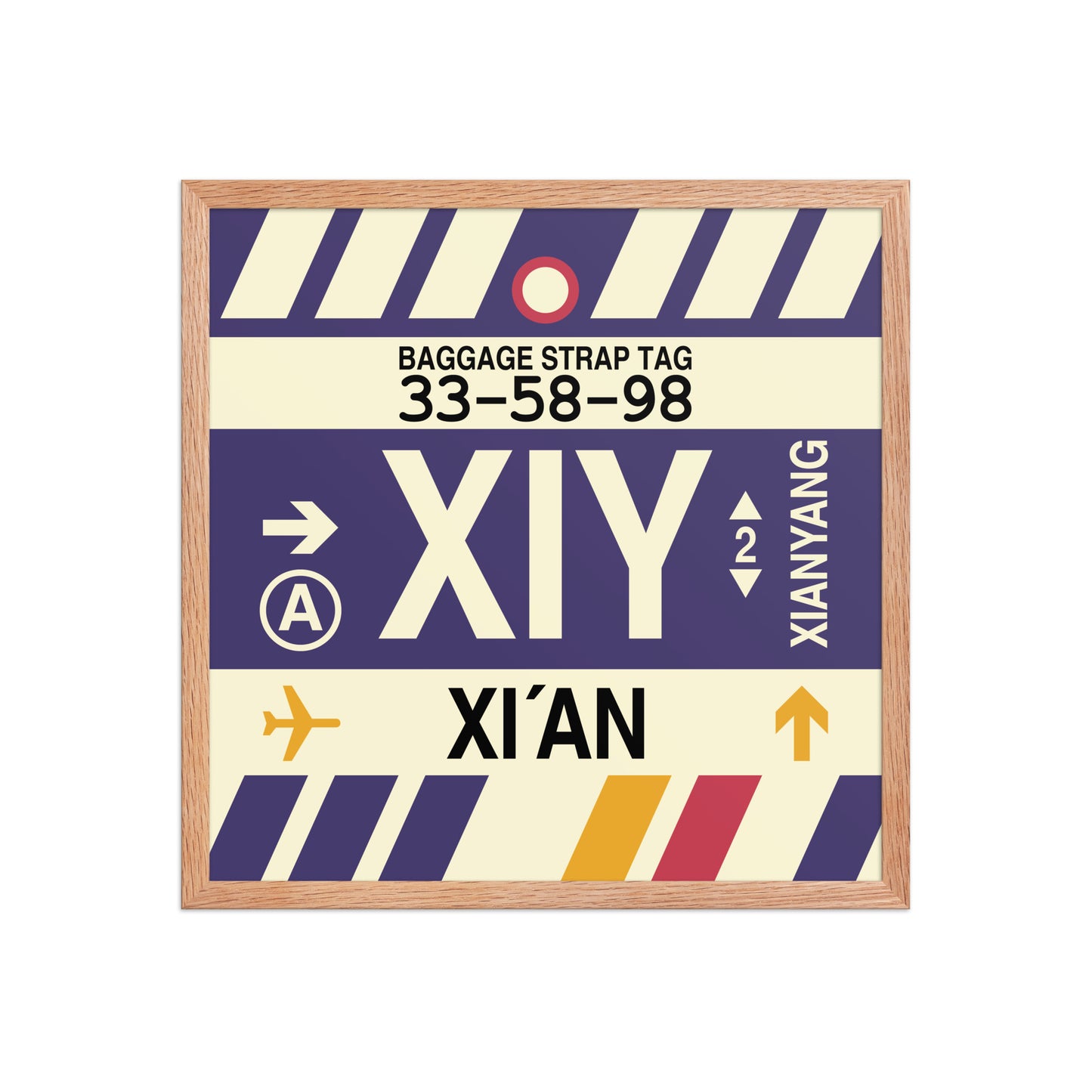 XIY Xi'an Framed Print • Jet Age Baggage Tag Design • YHM Designs - Image 10