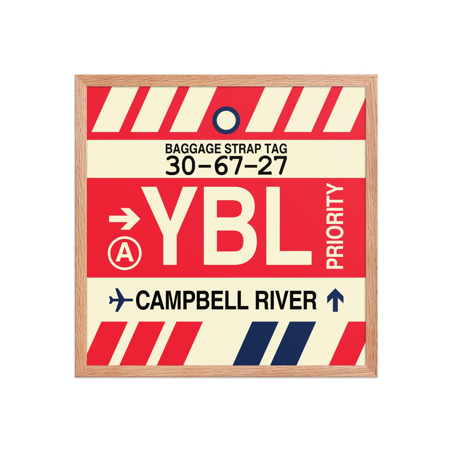 YBL Campbell River Framed Print • Jet Age Baggage Tag Design • YHM Designs - Image 10