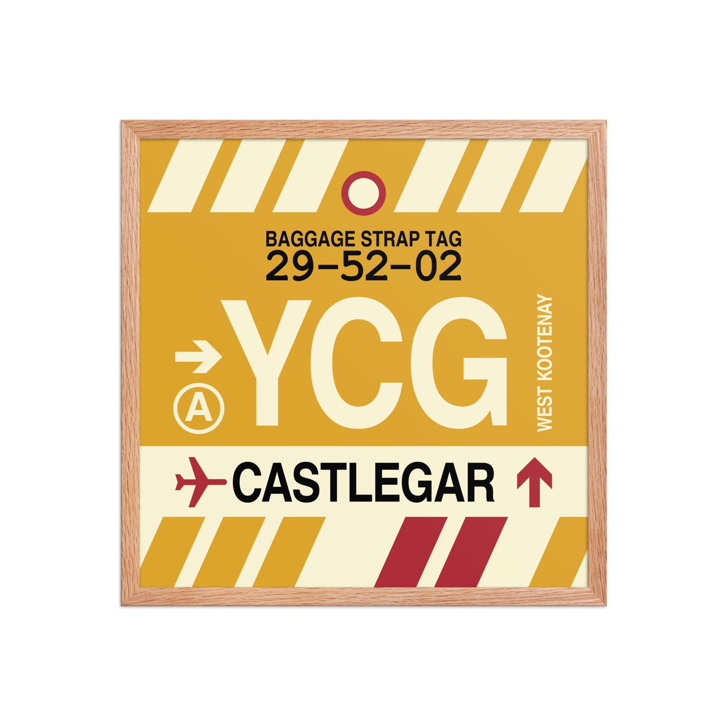 YCG Castlegar Framed Print • Jet Age Baggage Tag Design • YHM Designs - Image 10