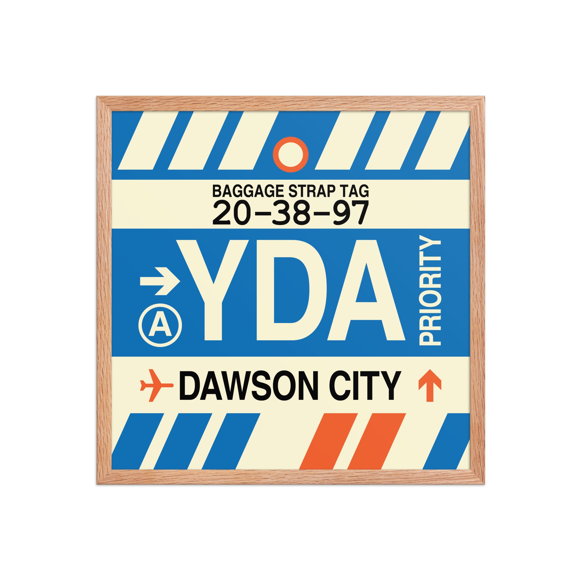 YDA Dawson City Framed Print • Jet Age Baggage Tag Design • YHM Designs - Image 10