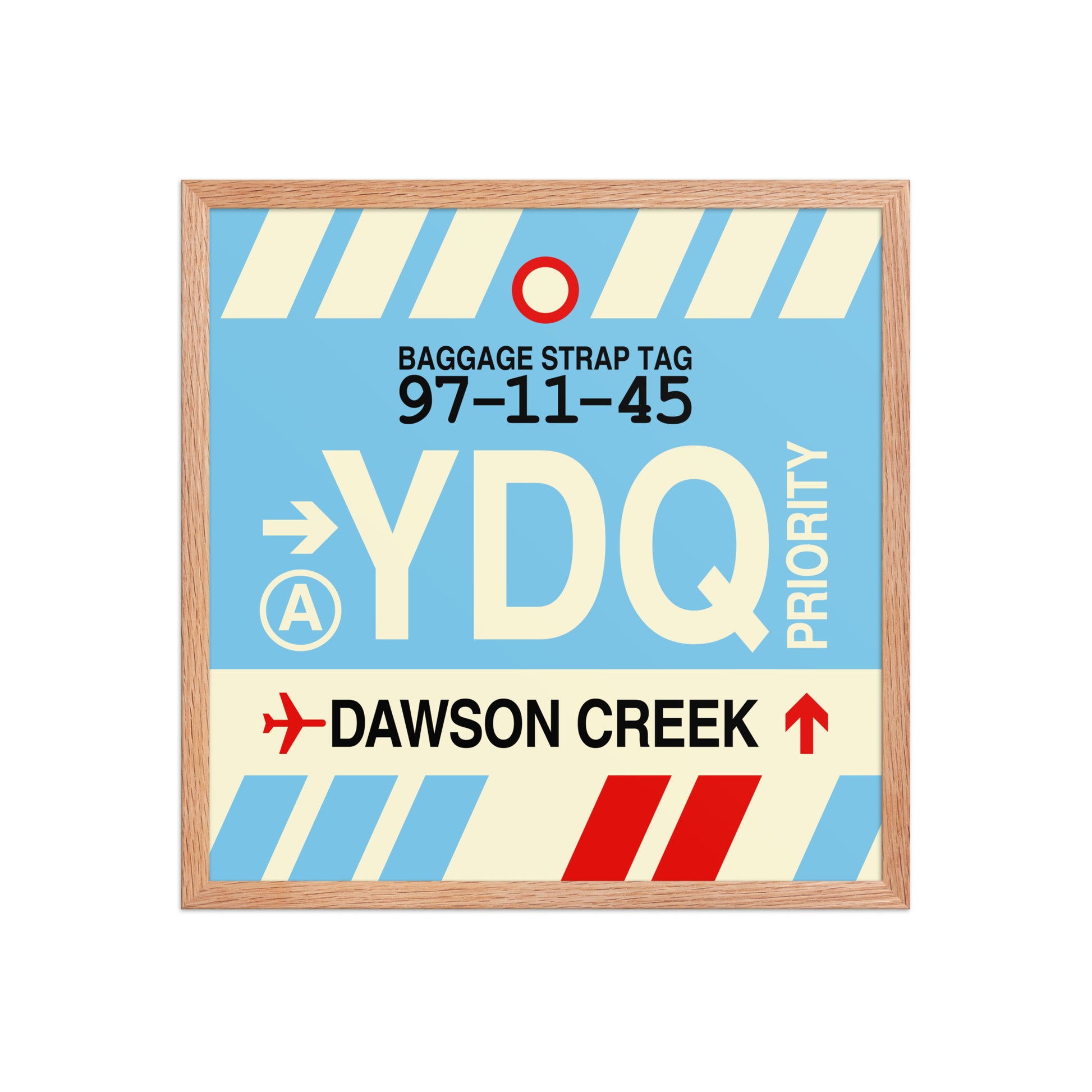 YDQ Dawson Creek Framed Print • Jet Age Baggage Tag Design • YHM Designs - Image 10