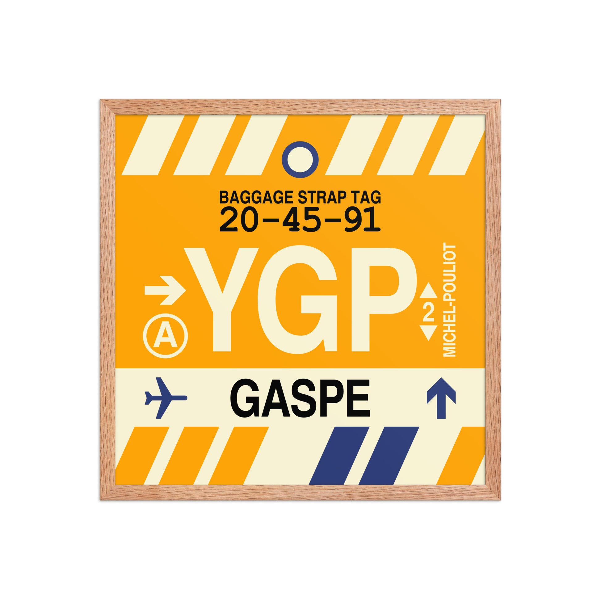 YGP Gaspé Framed Print • Jet Age Baggage Tag Design • YHM Designs - Image 10