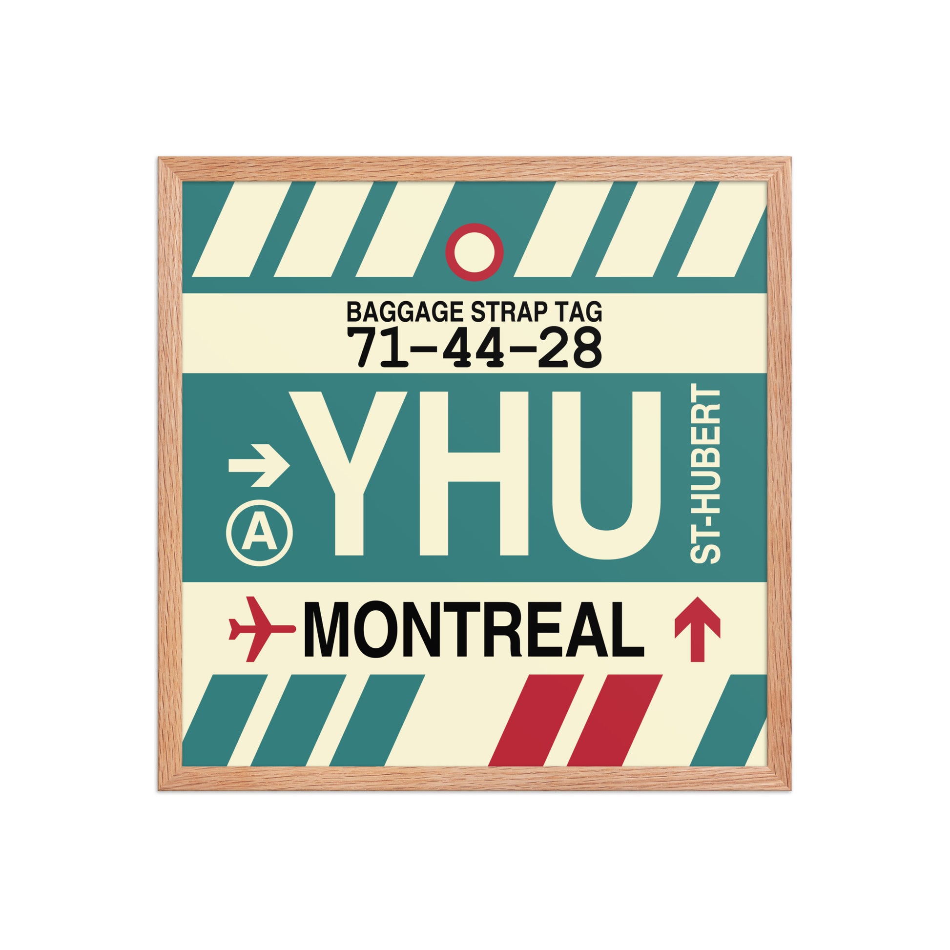 YHU Montreal Framed Print • Jet Age Baggage Tag Design • YHM Designs - Image 10