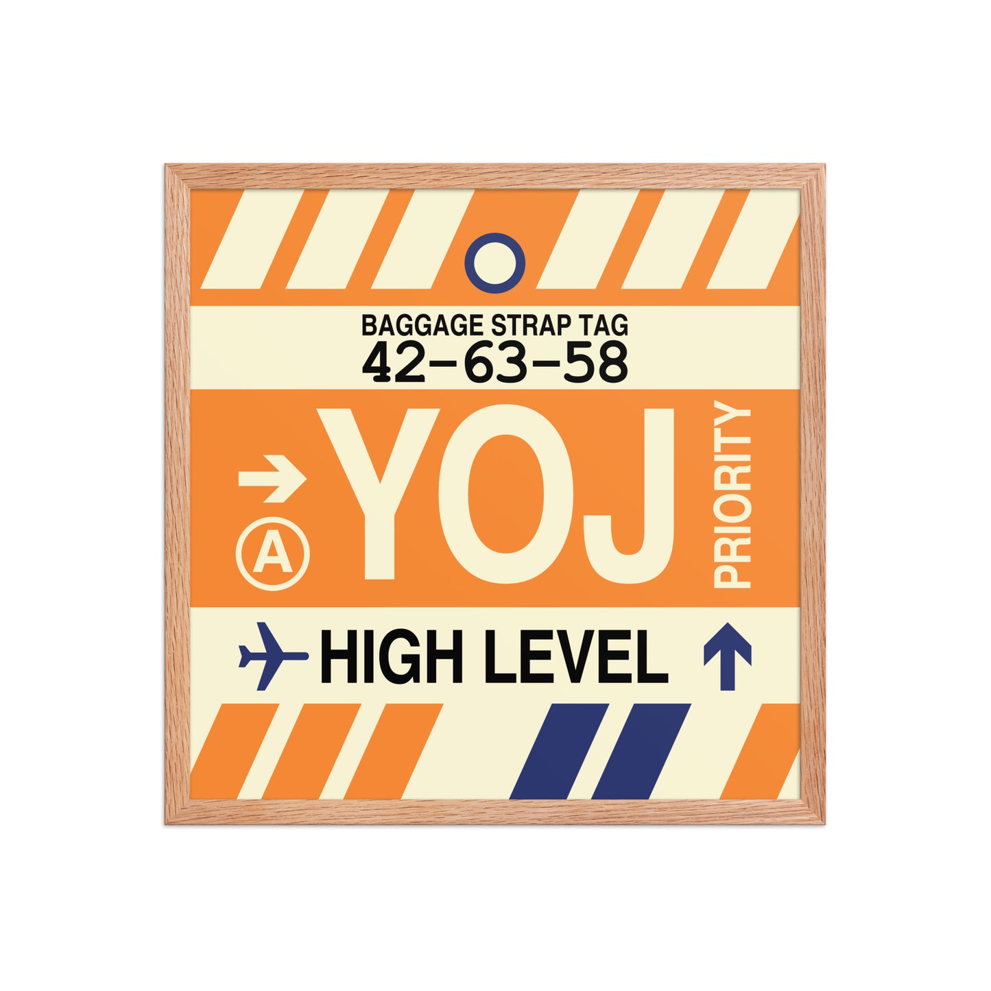 YOJ High Level Framed Print • Jet Age Baggage Tag Design • YHM Designs - Image 10