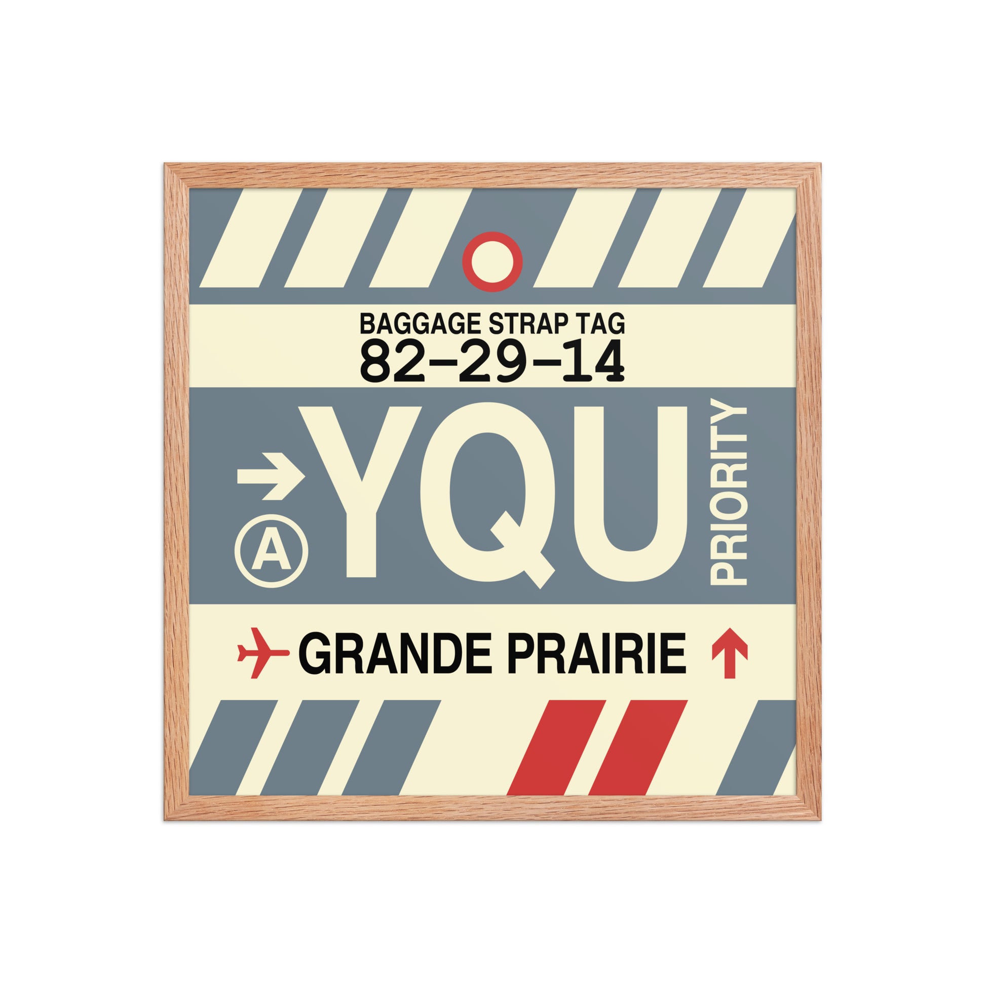 YQU Grande Prairie Framed Print • Jet Age Baggage Tag Design • YHM Designs - Image 10
