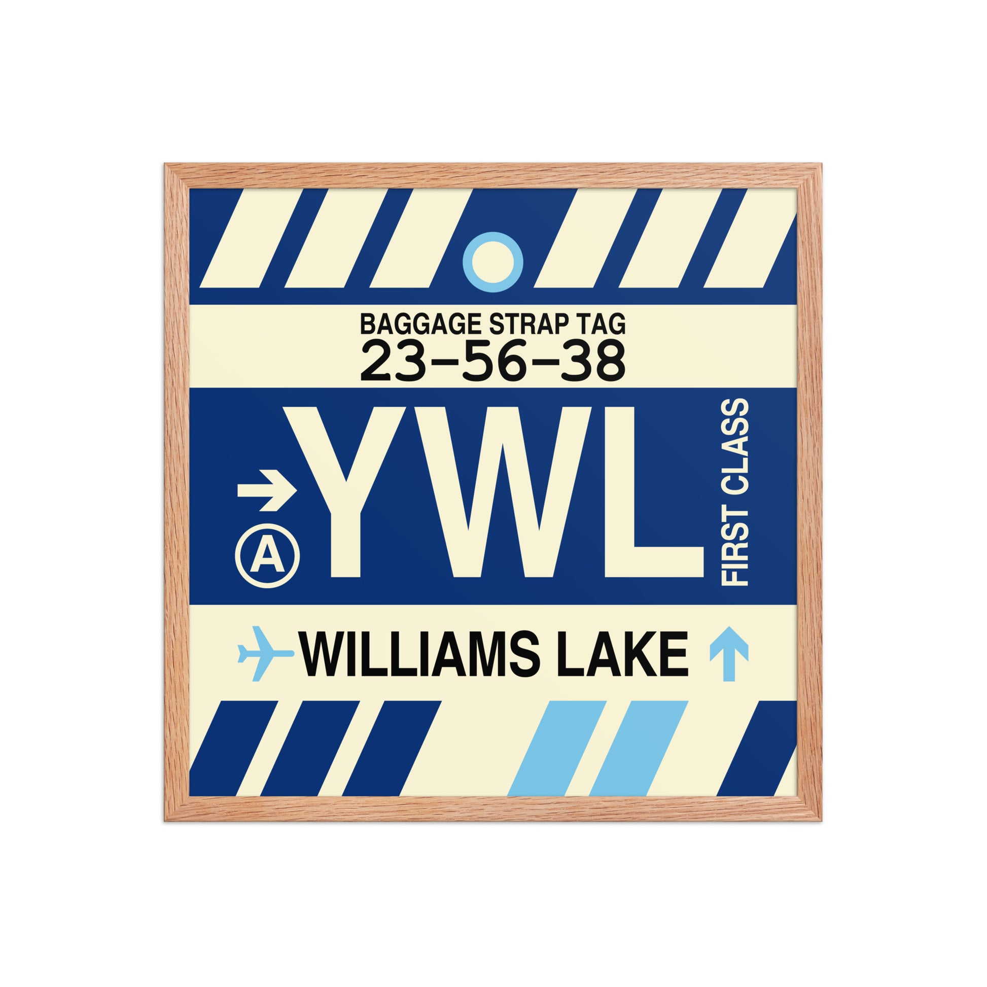 YWL Williams Lake Framed Print • Jet Age Baggage Tag Design • YHM Designs - Image 10