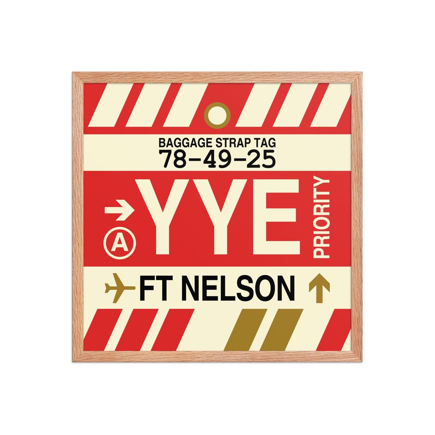 YYE Fort Nelson Framed Print • Jet Age Baggage Tag Design • YHM Designs - Image 10