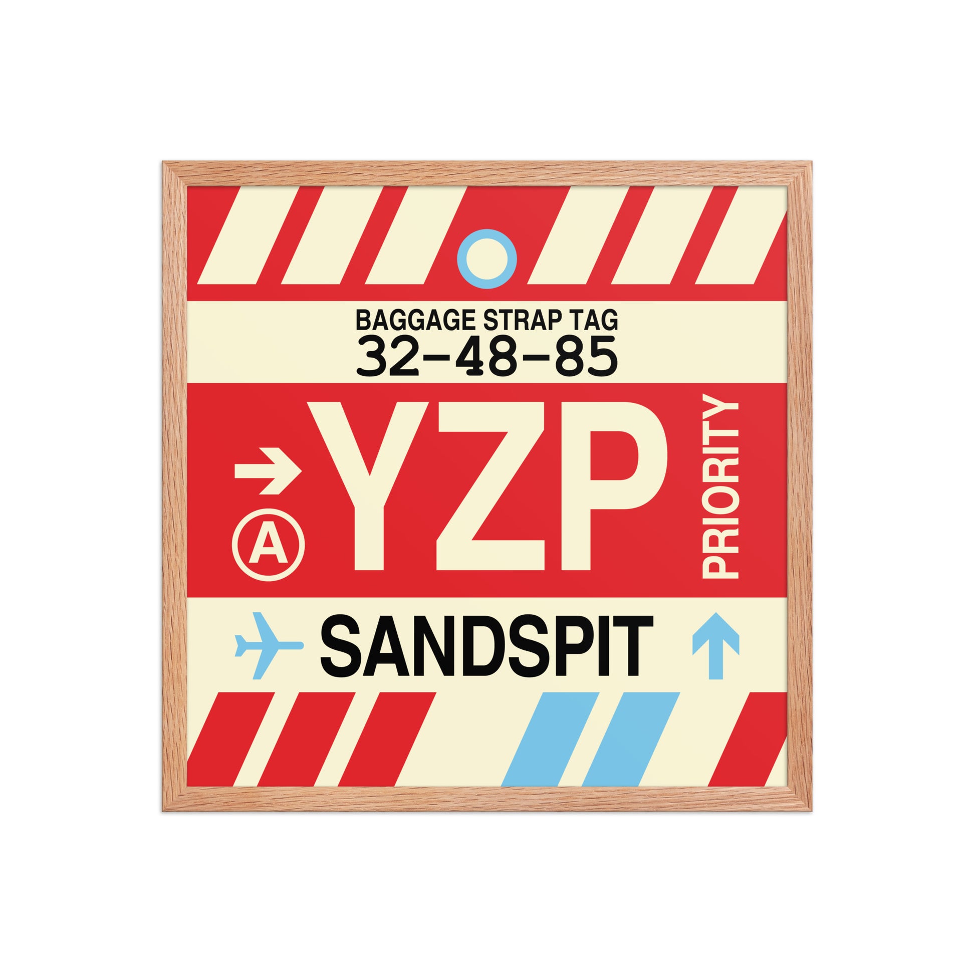 YZP Sandspit Framed Print • Jet Age Baggage Tag Design • YHM Designs - Image 10