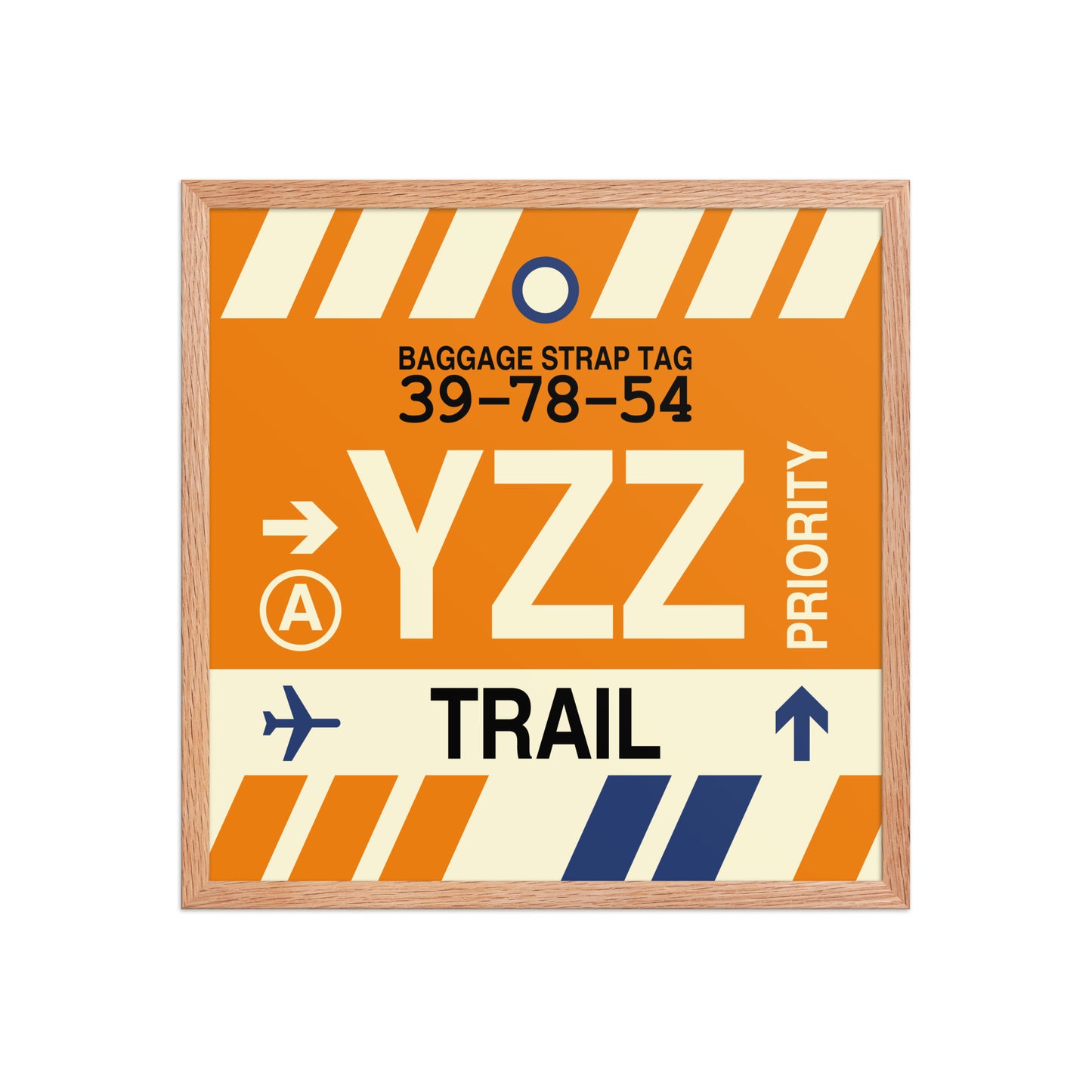 YZZ Trail Framed Print • Jet Age Baggage Tag Design • YHM Designs - Image 10