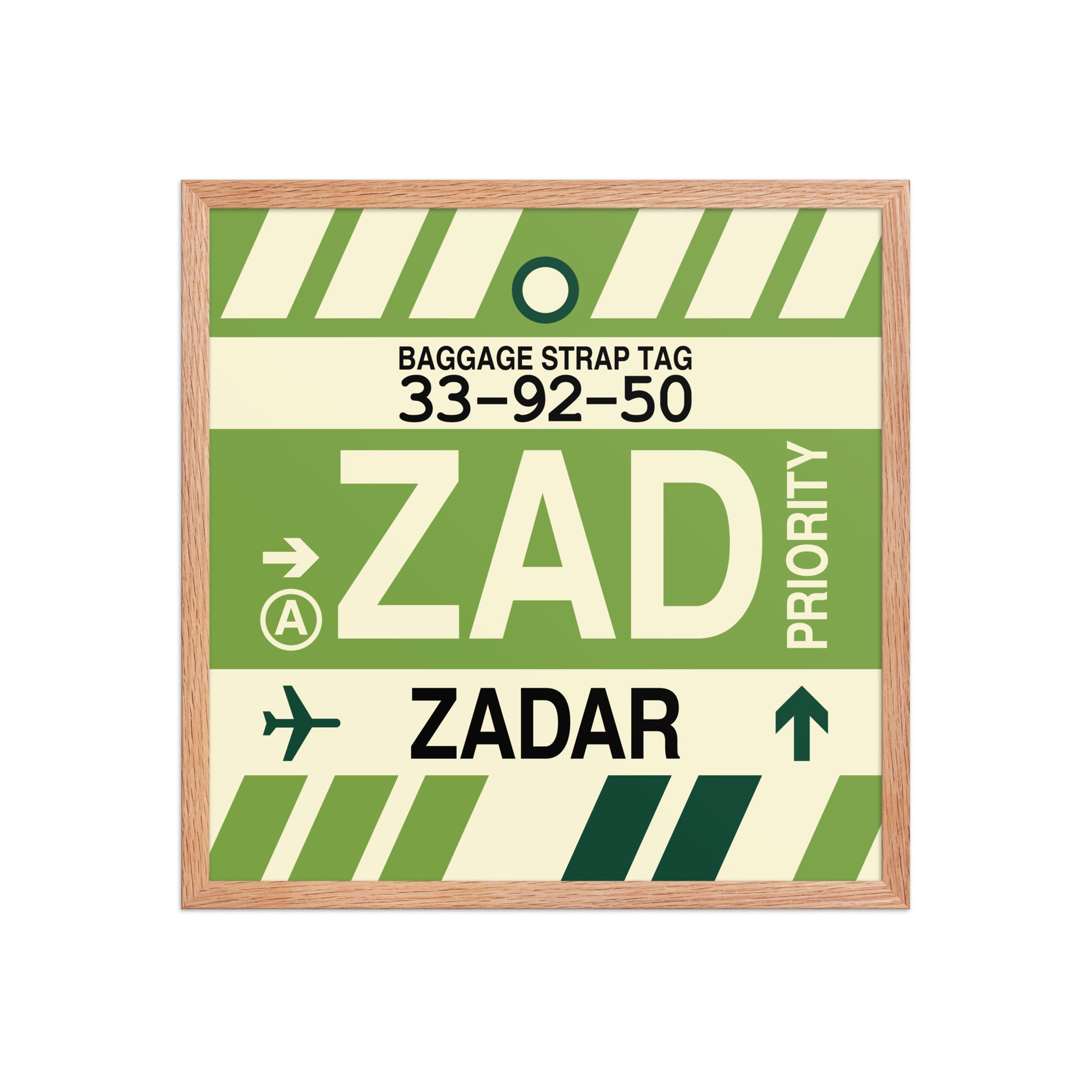 ZAD Zadar Framed Print • Jet Age Baggage Tag Design • YHM Designs - Image 10