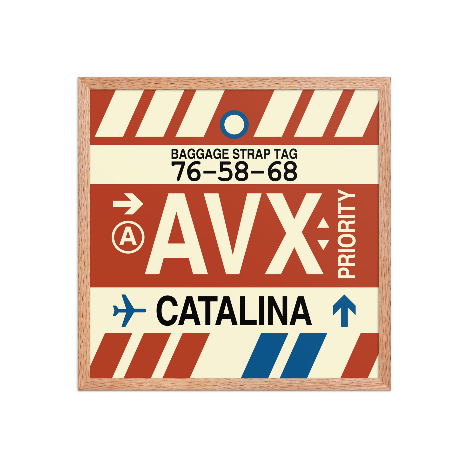 AVX Santa Catalina Framed Print • Jet Age Baggage Tag Design • YHM Designs - Image 10