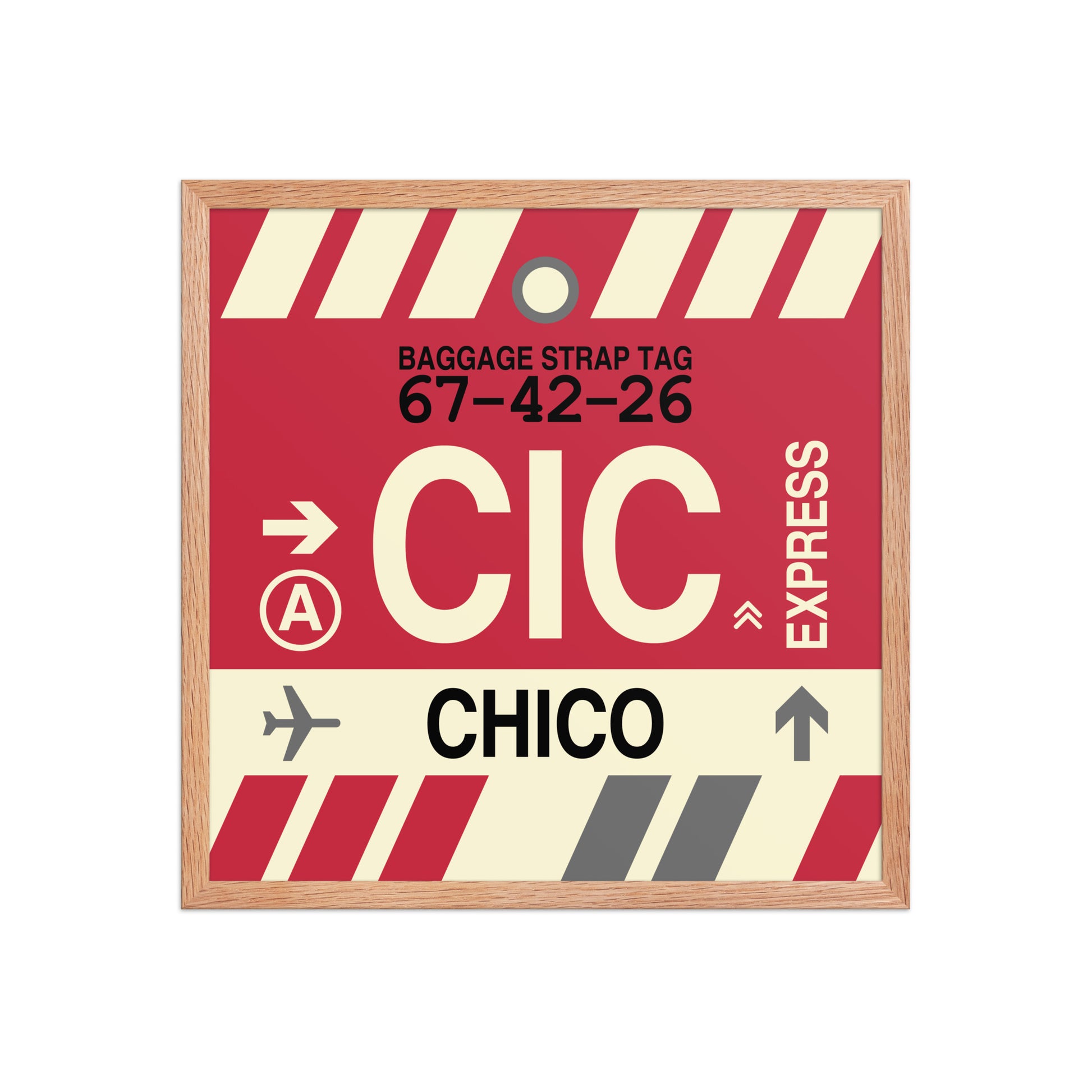 CIC Chico Framed Print • Jet Age Baggage Tag Design • YHM Designs - Image 10