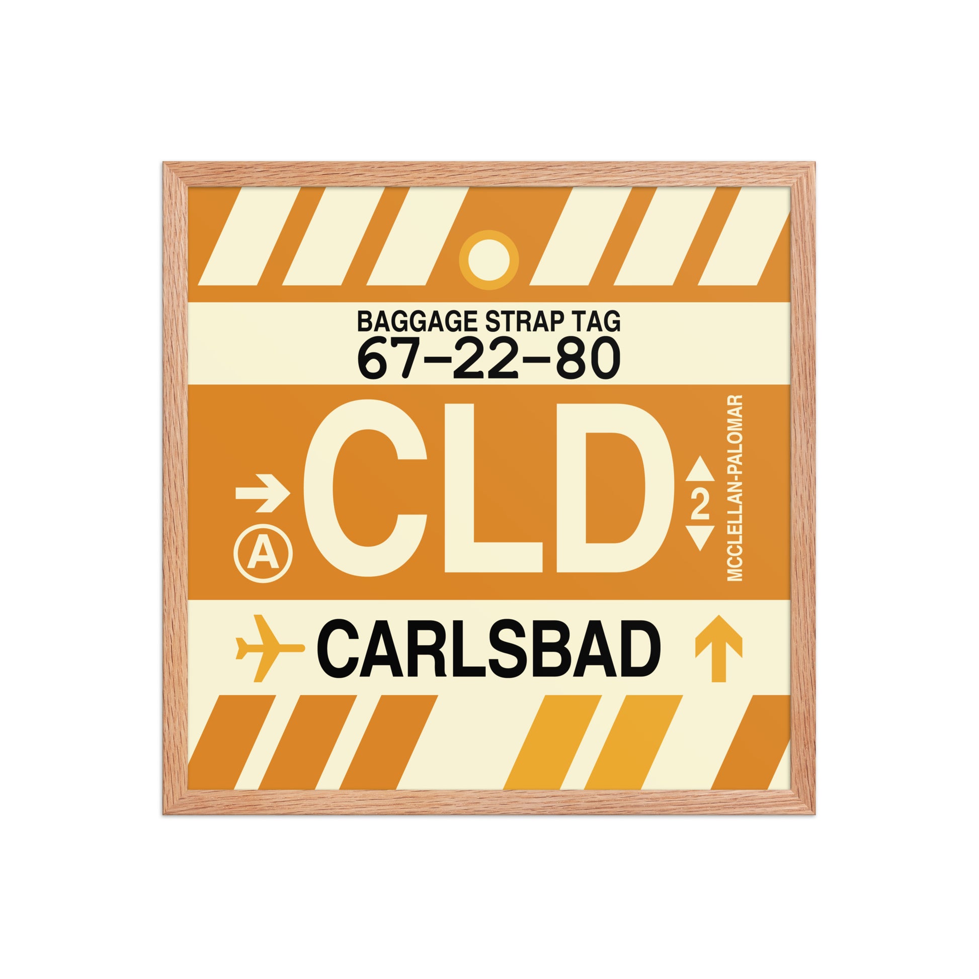 CLD Carlsbad Framed Print • Jet Age Baggage Tag Design • YHM Designs - Image 10