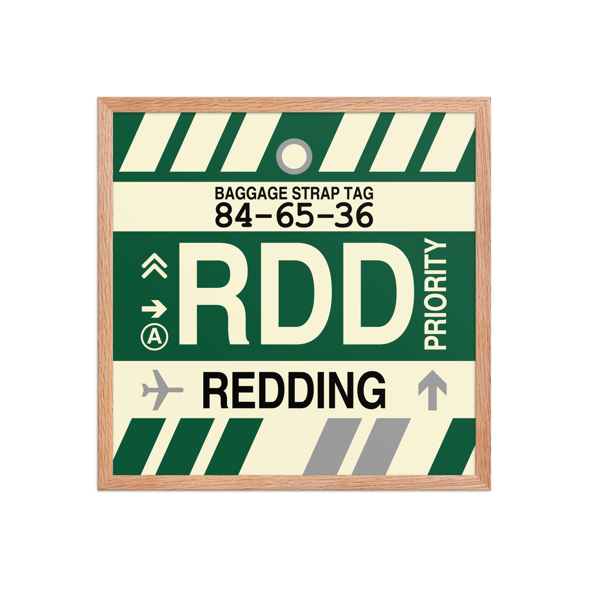 RDD Redding Framed Print • Jet Age Baggage Tag Design • YHM Designs - Image 10