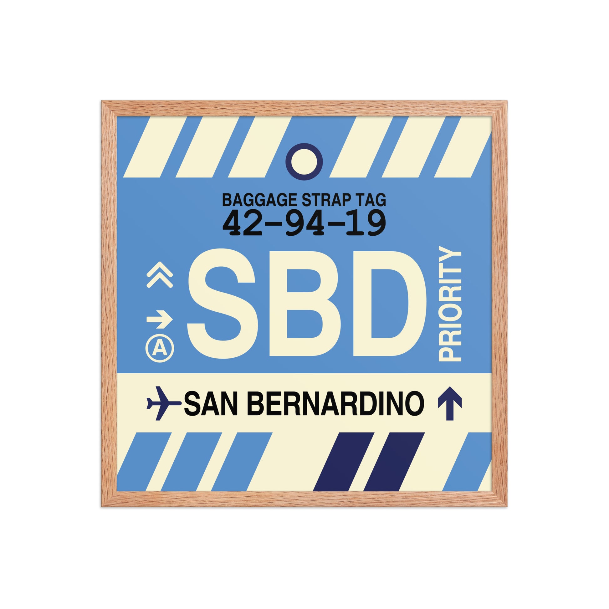 SBD San Bernardino Framed Print • Jet Age Baggage Tag Design • YHM Designs - Image 10