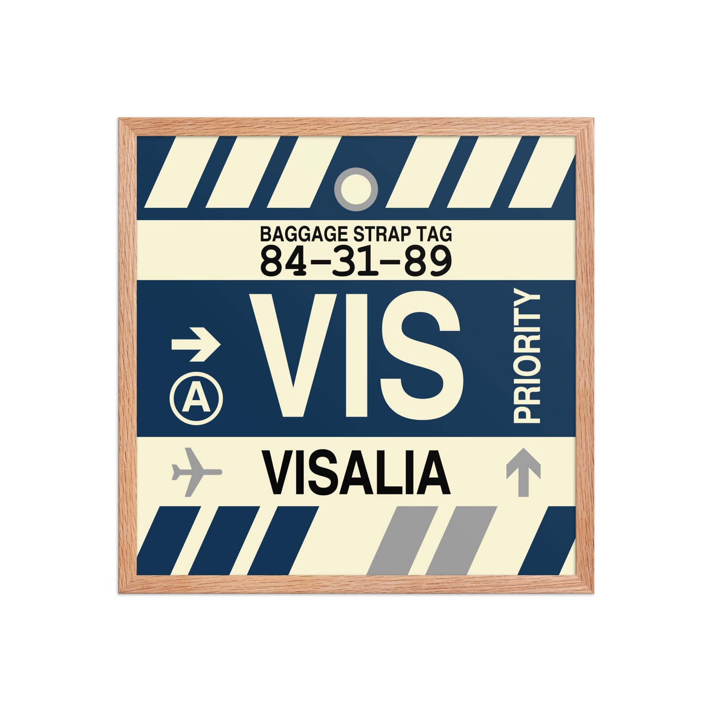 VIS Visalia Framed Print • Jet Age Baggage Tag Design • YHM Designs - Image 10