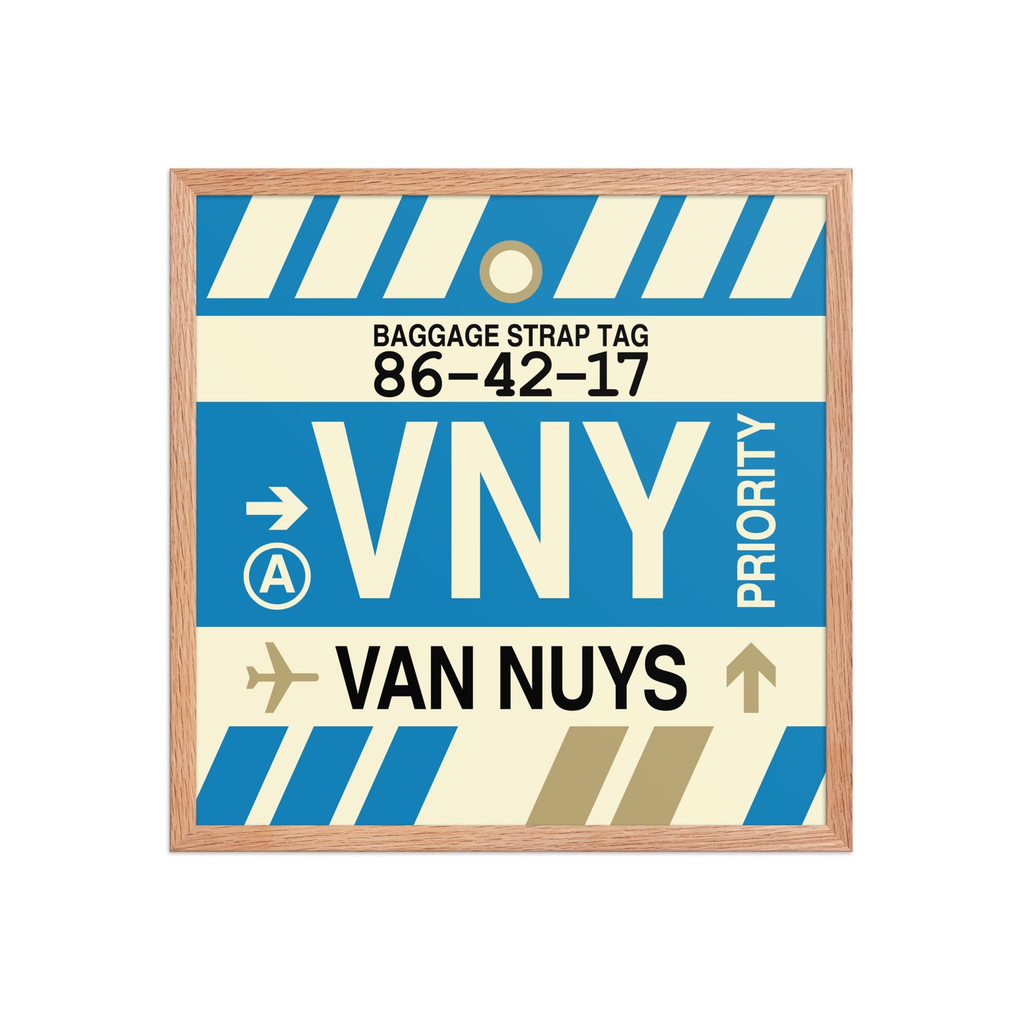 VNY Van Nuys Framed Print • Jet Age Baggage Tag Design • YHM Designs - Image 10