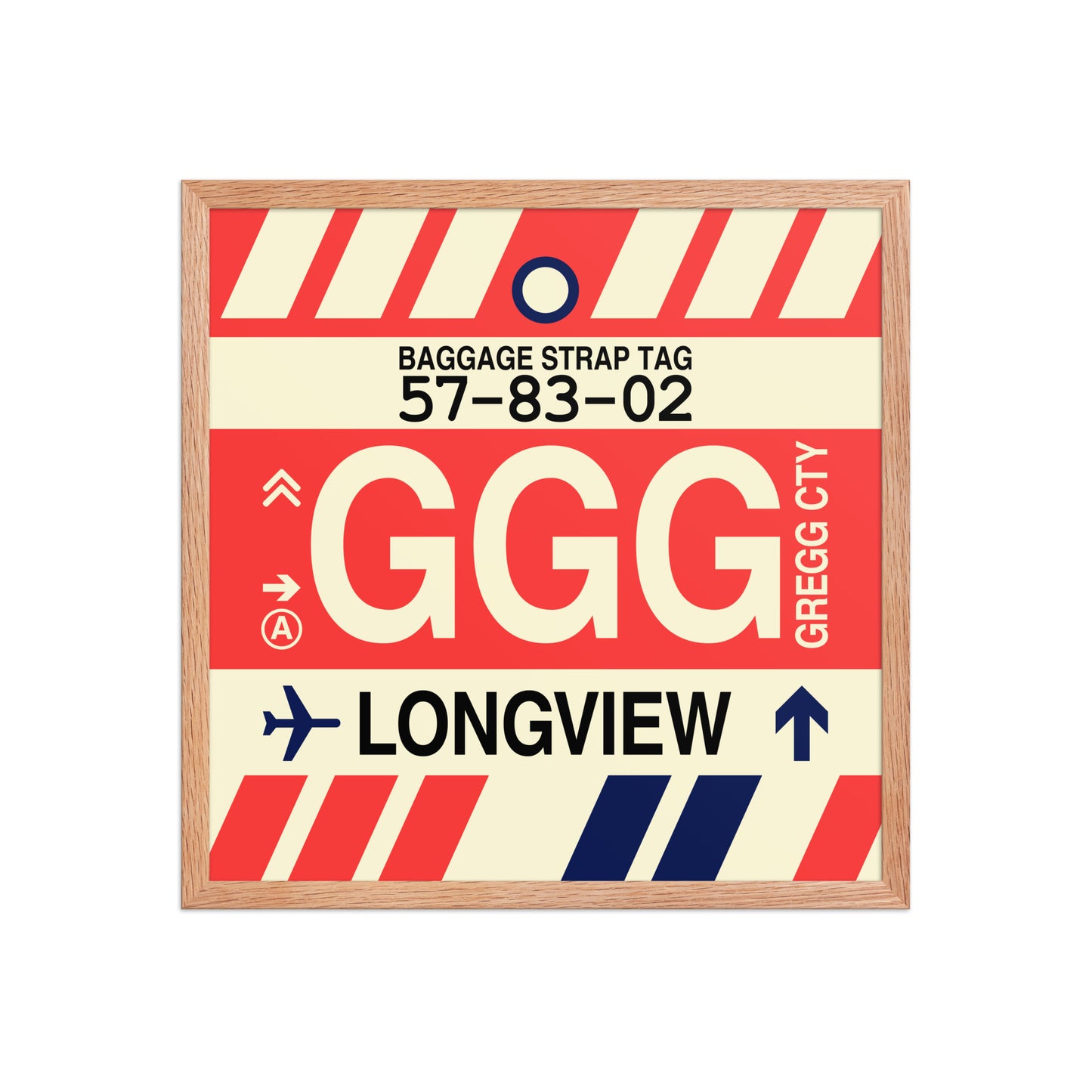 GGG Longview Framed Print • Jet Age Baggage Tag Design • YHM Designs - Image 10