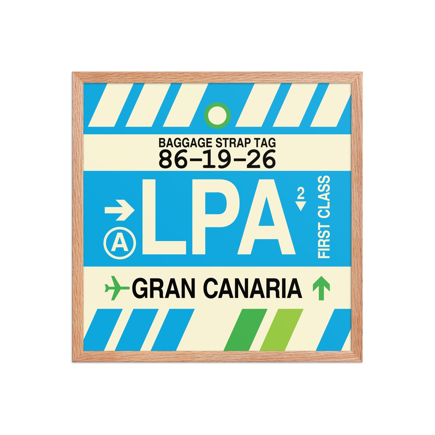 LPA Gran Canaria Framed Print • Jet Age Baggage Tag Design • YHM Designs - Image 15