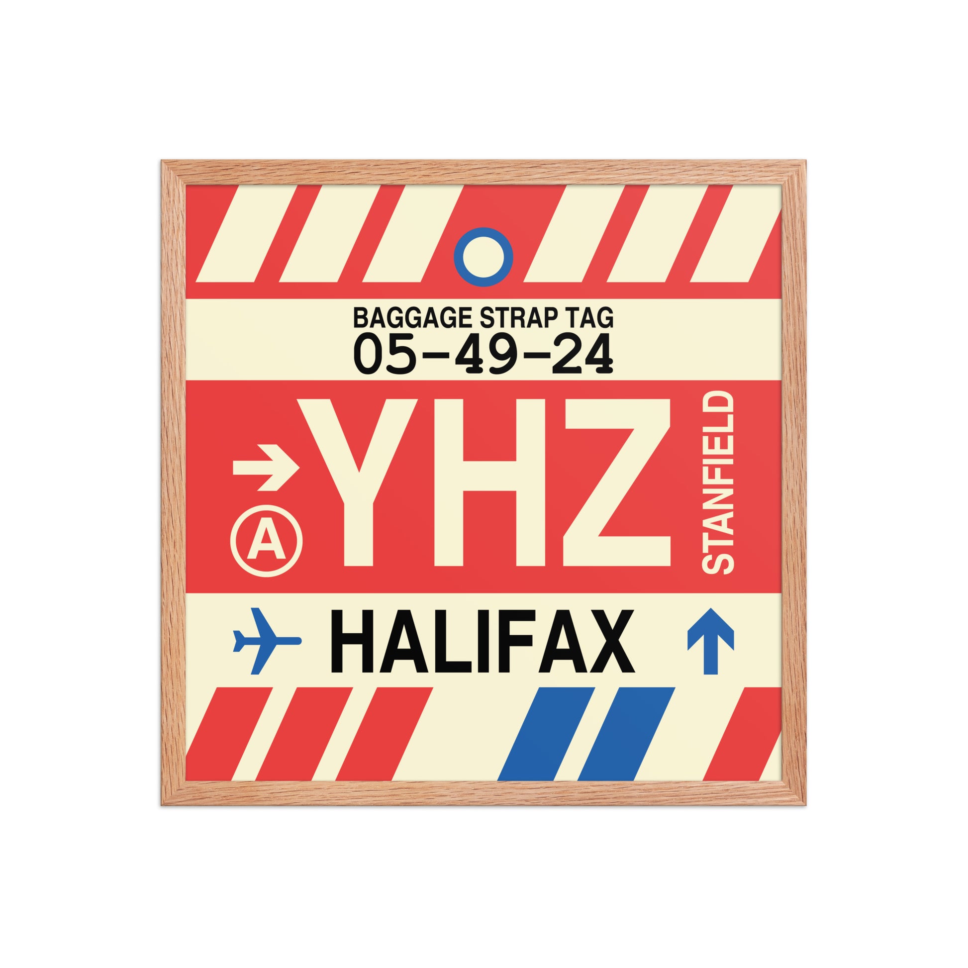 YHZ Halifax Framed Print • Jet Age Baggage Tag Design • YHM Designs - Image 15