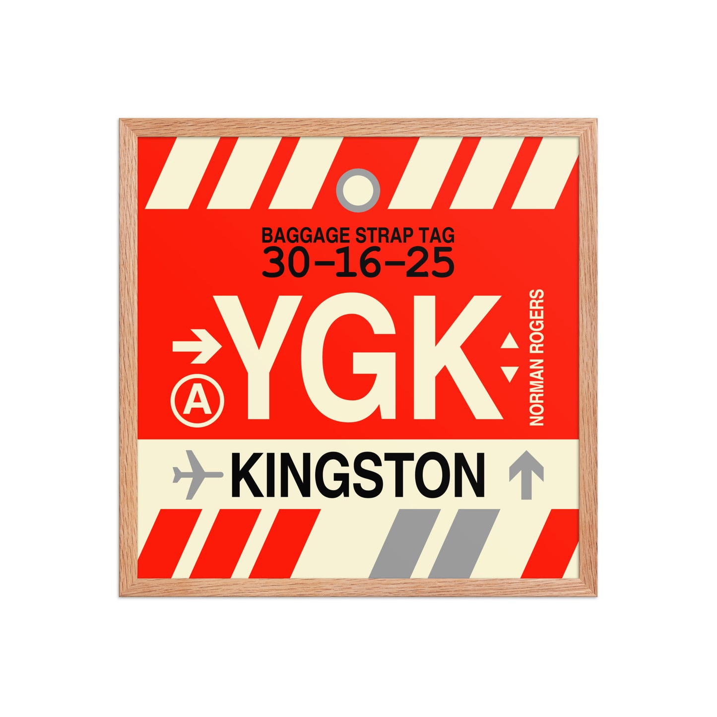 YGK Kingston Framed Print • Jet Age Baggage Tag Design • YHM Designs - Image 15