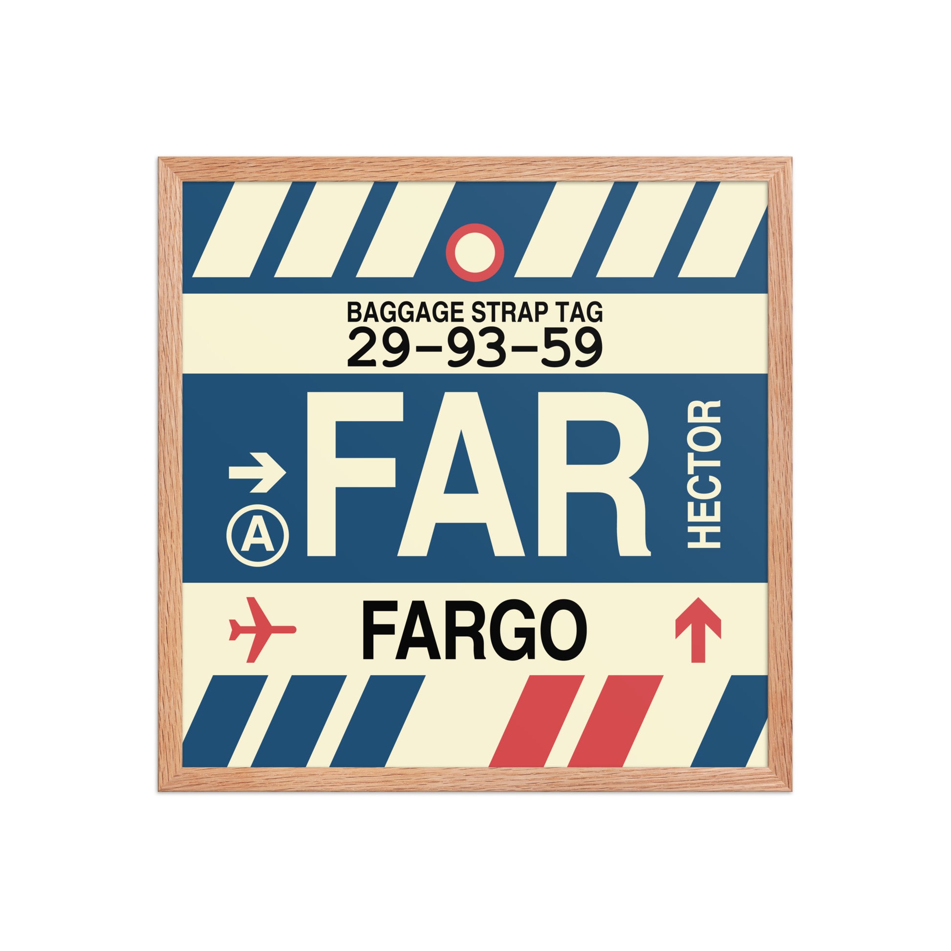 FAR Fargo Framed Print • Jet Age Baggage Tag Design • YHM Designs - Image 15
