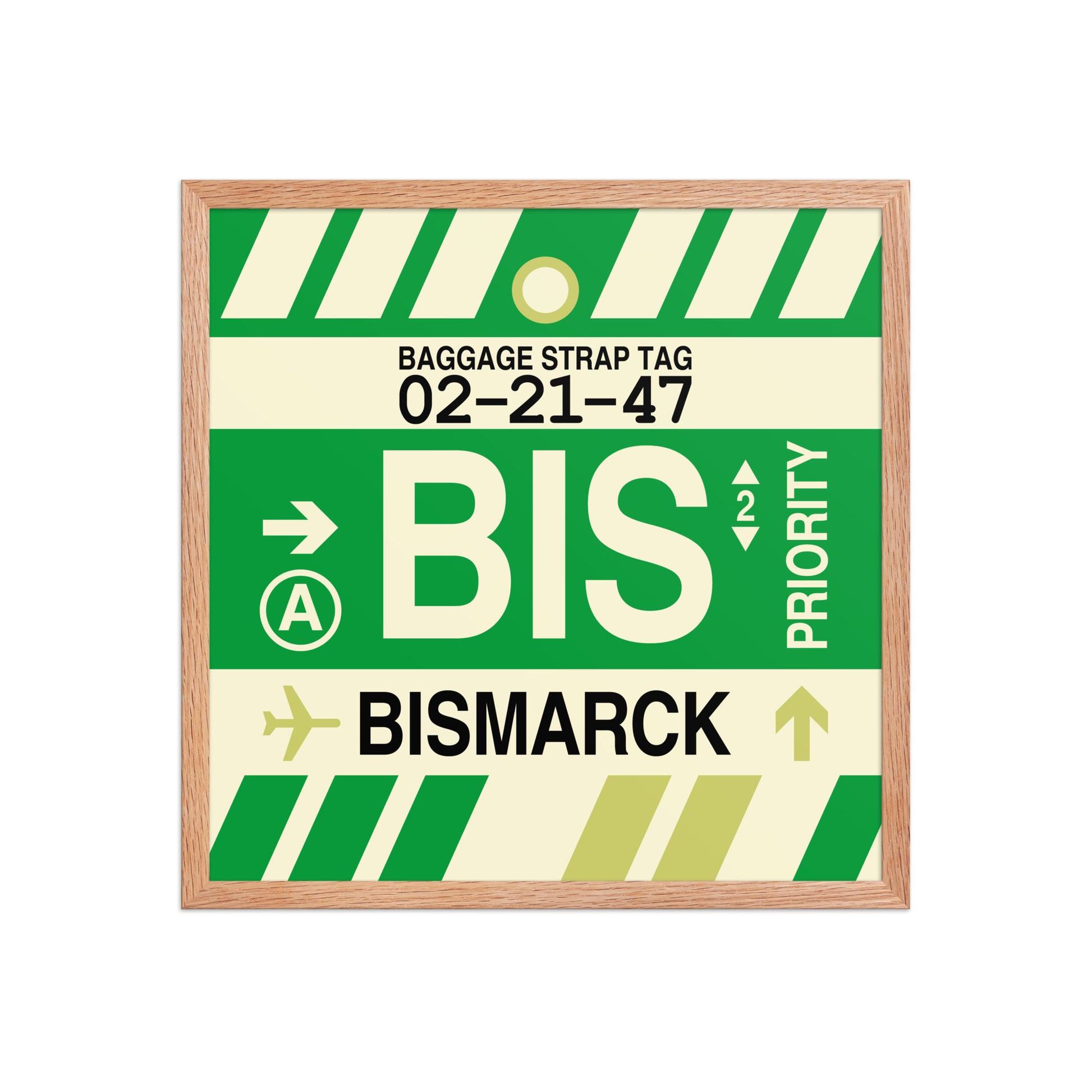 BIS Bismarck Framed Print • Jet Age Baggage Tag Design • YHM Designs - Image 15