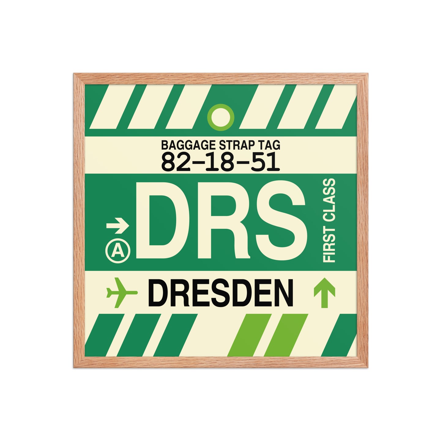 DRS Dresden Framed Print • Jet Age Baggage Tag Design • YHM Designs - Image 15