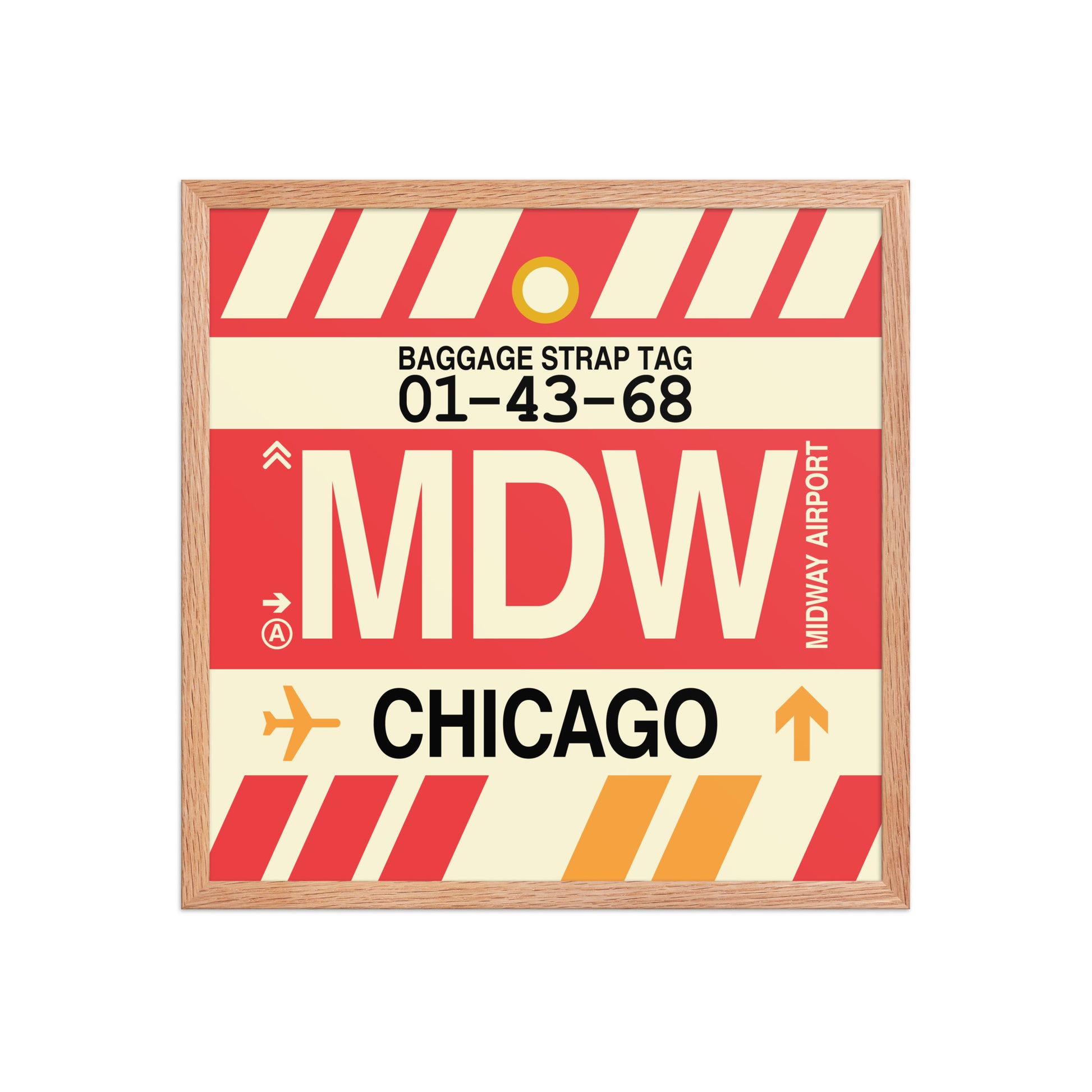 MDW Chicago Framed Print • Jet Age Baggage Tag Design • YHM Designs - Image 15