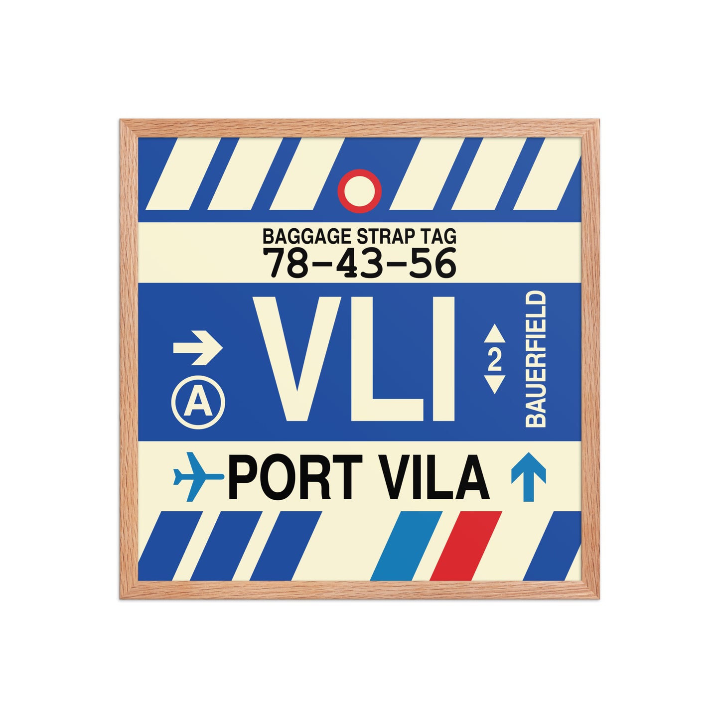 VLI Port Vila Framed Print • Jet Age Baggage Tag Design • YHM Designs - Image 10