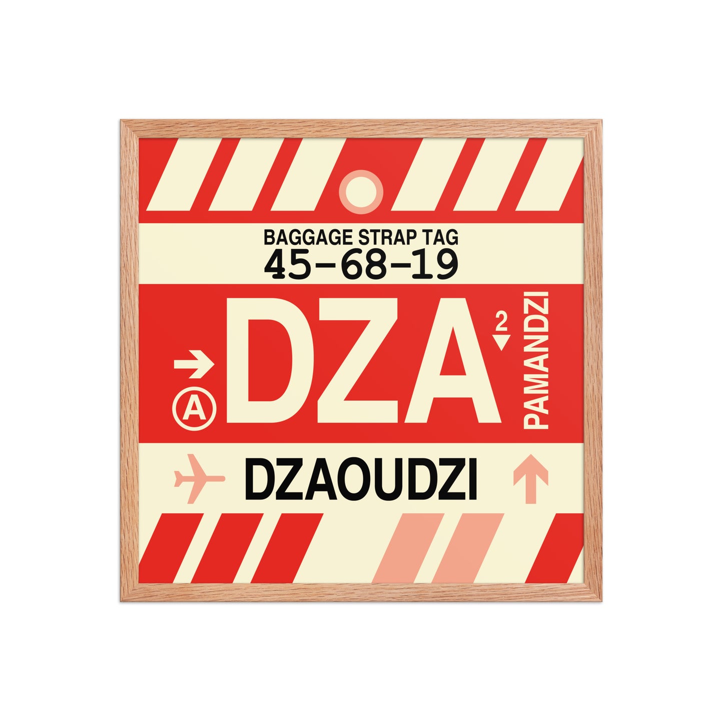 DZA Dzaoudzi Framed Print • Jet Age Baggage Tag Design • YHM Designs - Image 10