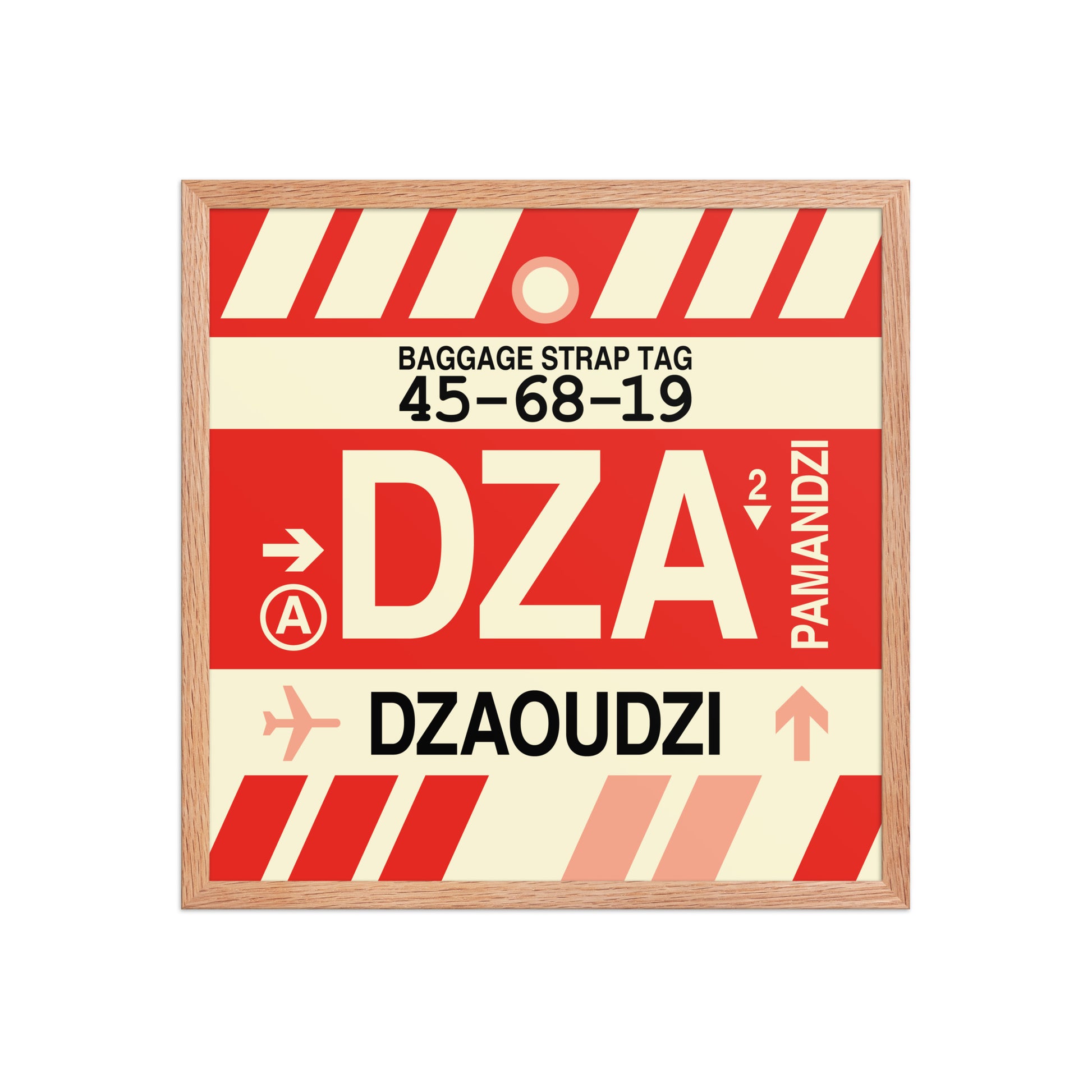 DZA Dzaoudzi Framed Print • Jet Age Baggage Tag Design • YHM Designs - Image 10
